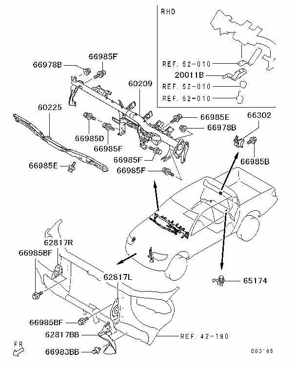 Genuine Mitsubishi L200 Front Deck Panel MN182036