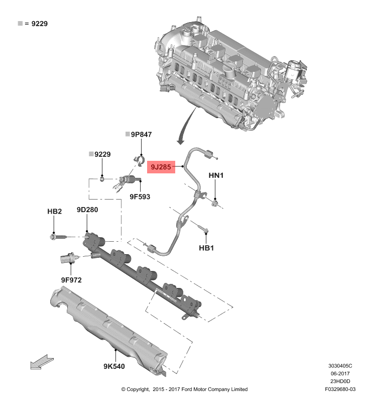 Genuine Ford Focus CEW Fuel Injector Tube Assembly 2126245
