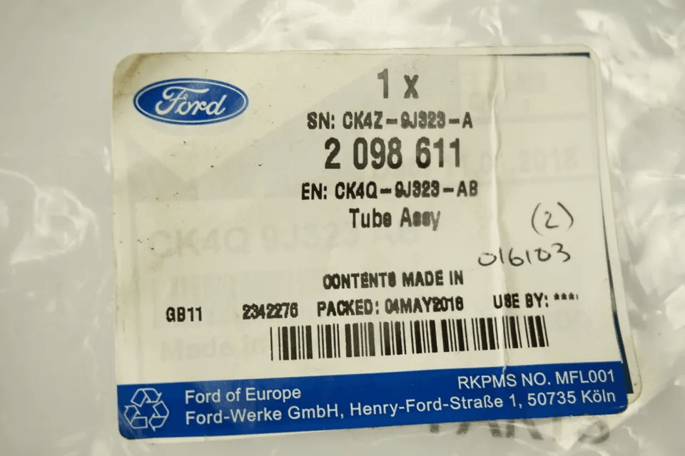 Genuine Ford Ranger TKE Fuel injector pipe assembly 2098611