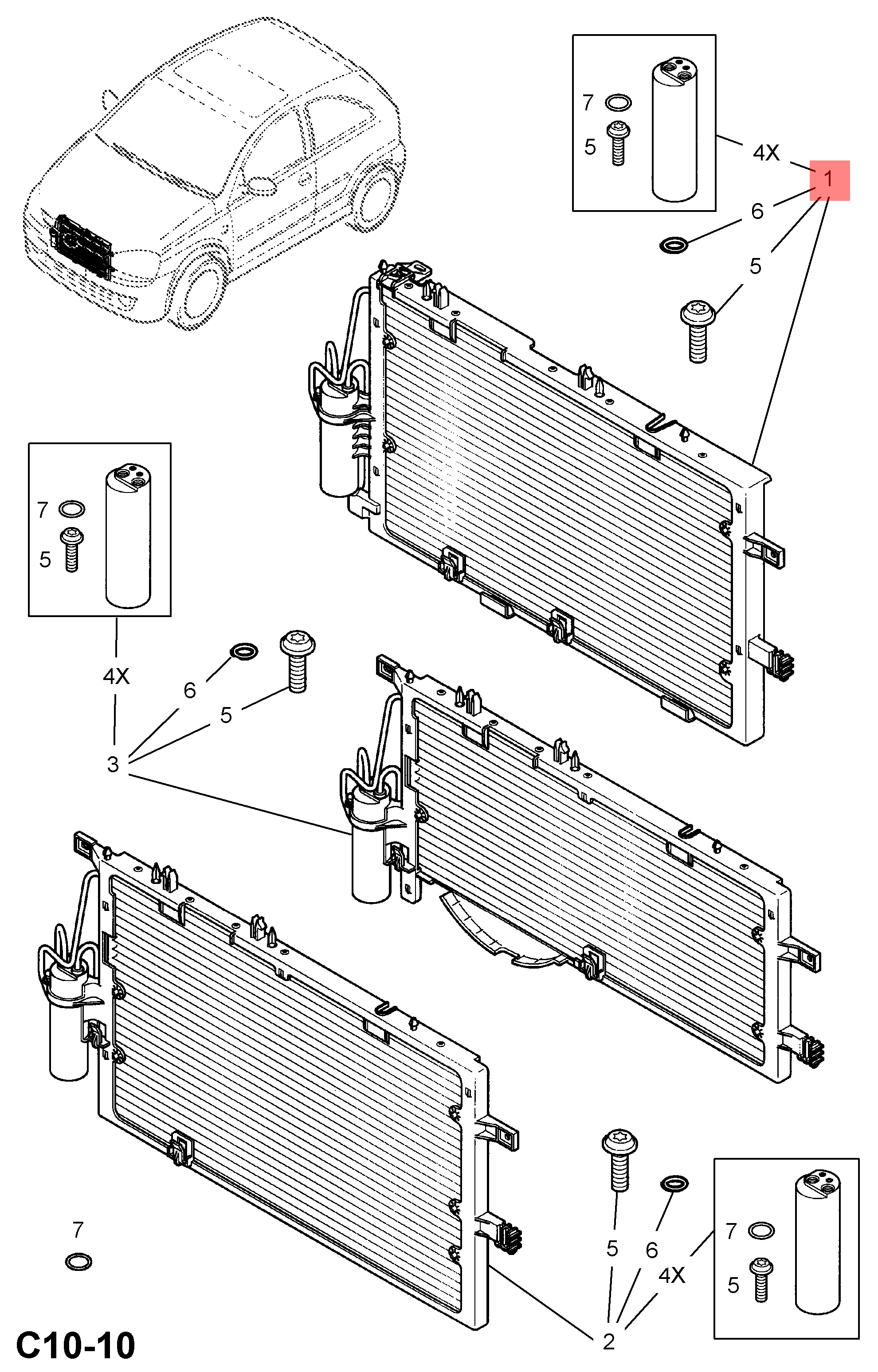 Genuine Vauxhall Corsa C Combo C  Tigra B Air Conditioning Condenser Assembly 93183711