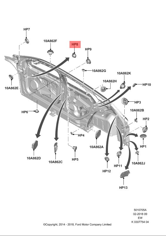 Genuine Ford C-Max Focus Tourneo Connect Body plug 1688466