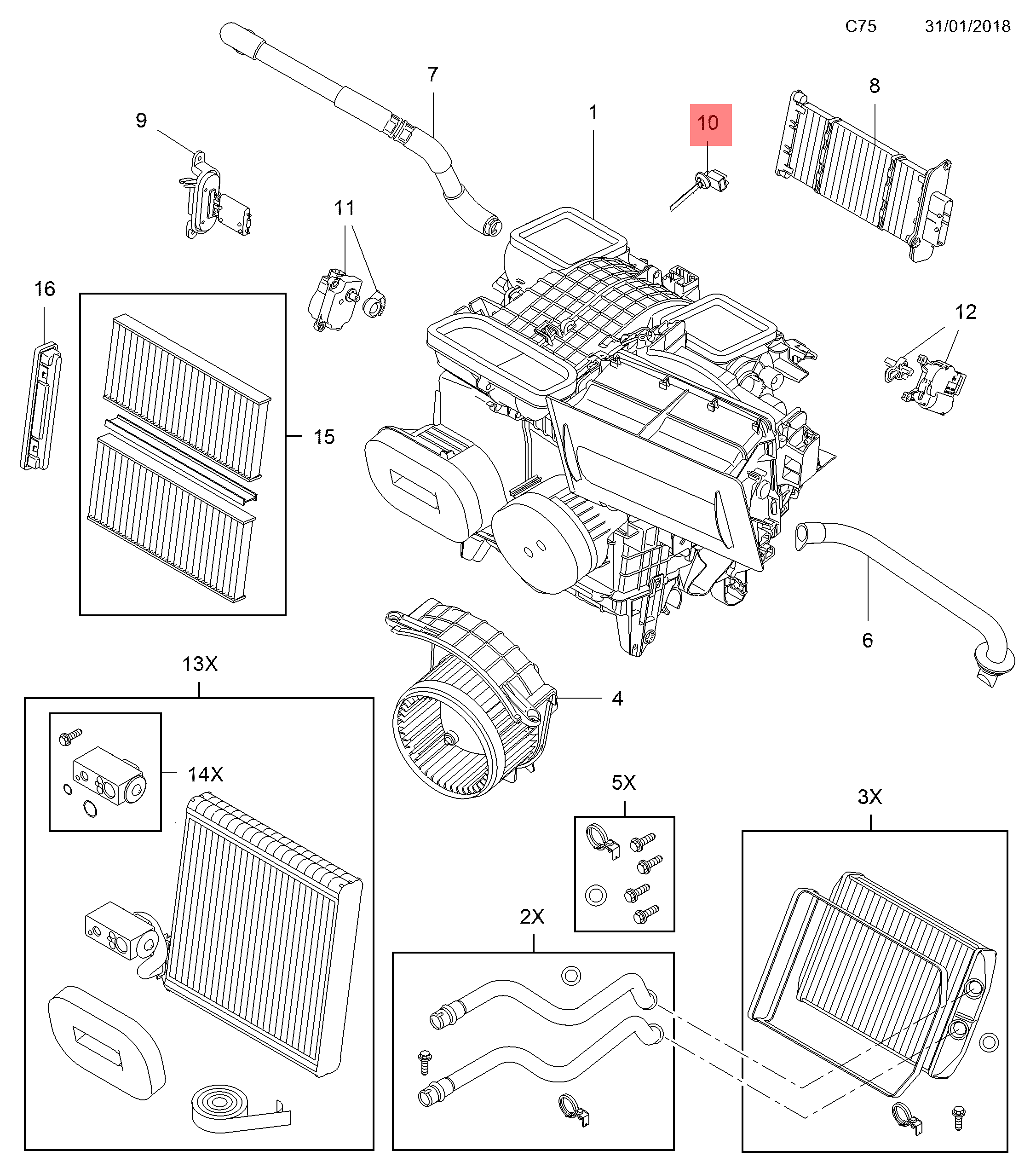 Genuine Vauxhall Movano B Climate control temperature sensor 93197799