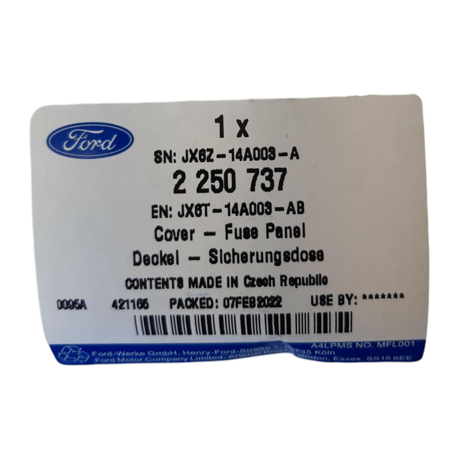 Genuine Ford Kuga (CTD) Mustang Mach-E Fuse panel cover 2250737 JX6T14A003AB