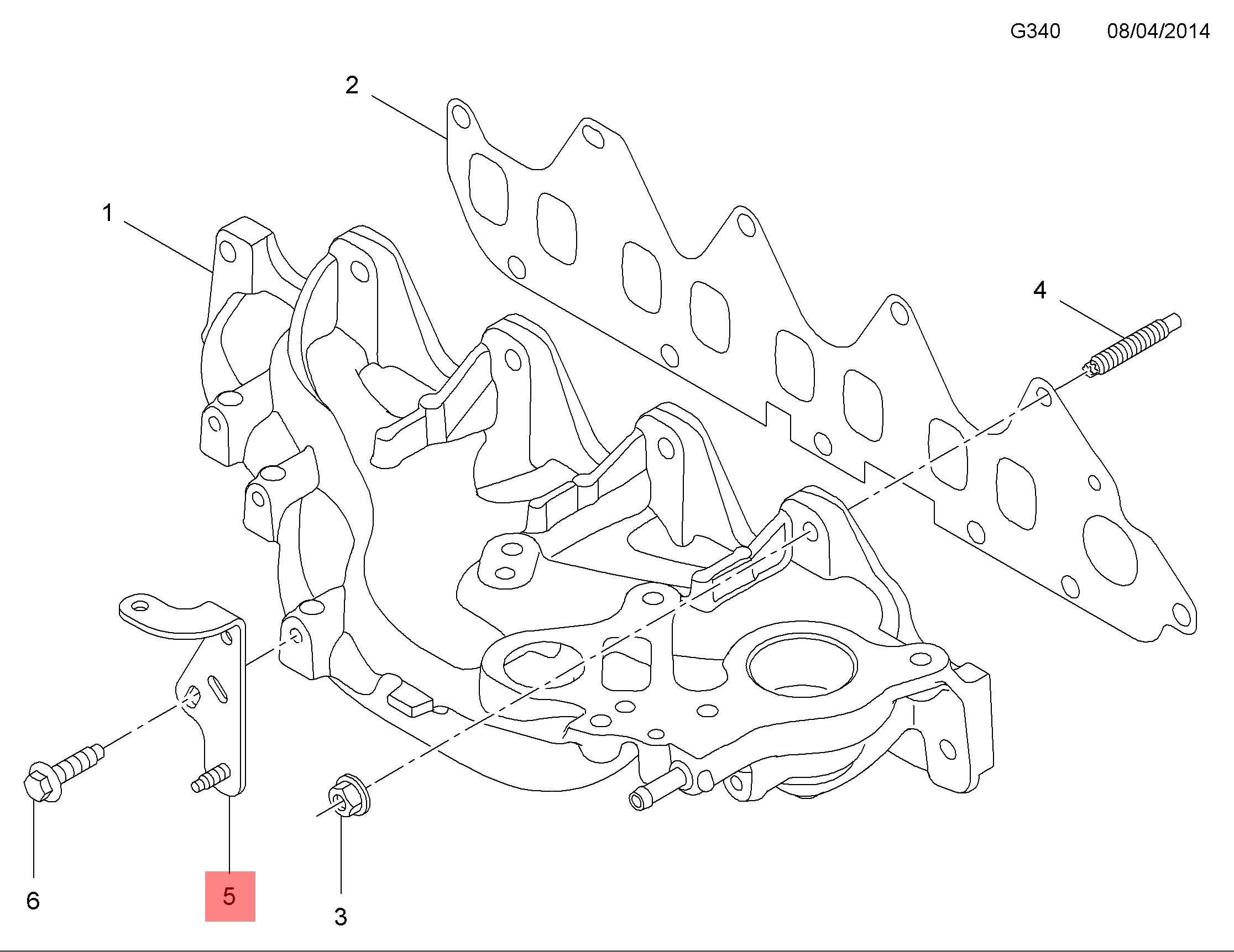Genuine Vauxhall Vivaro B Induction manifold bracket 95518289