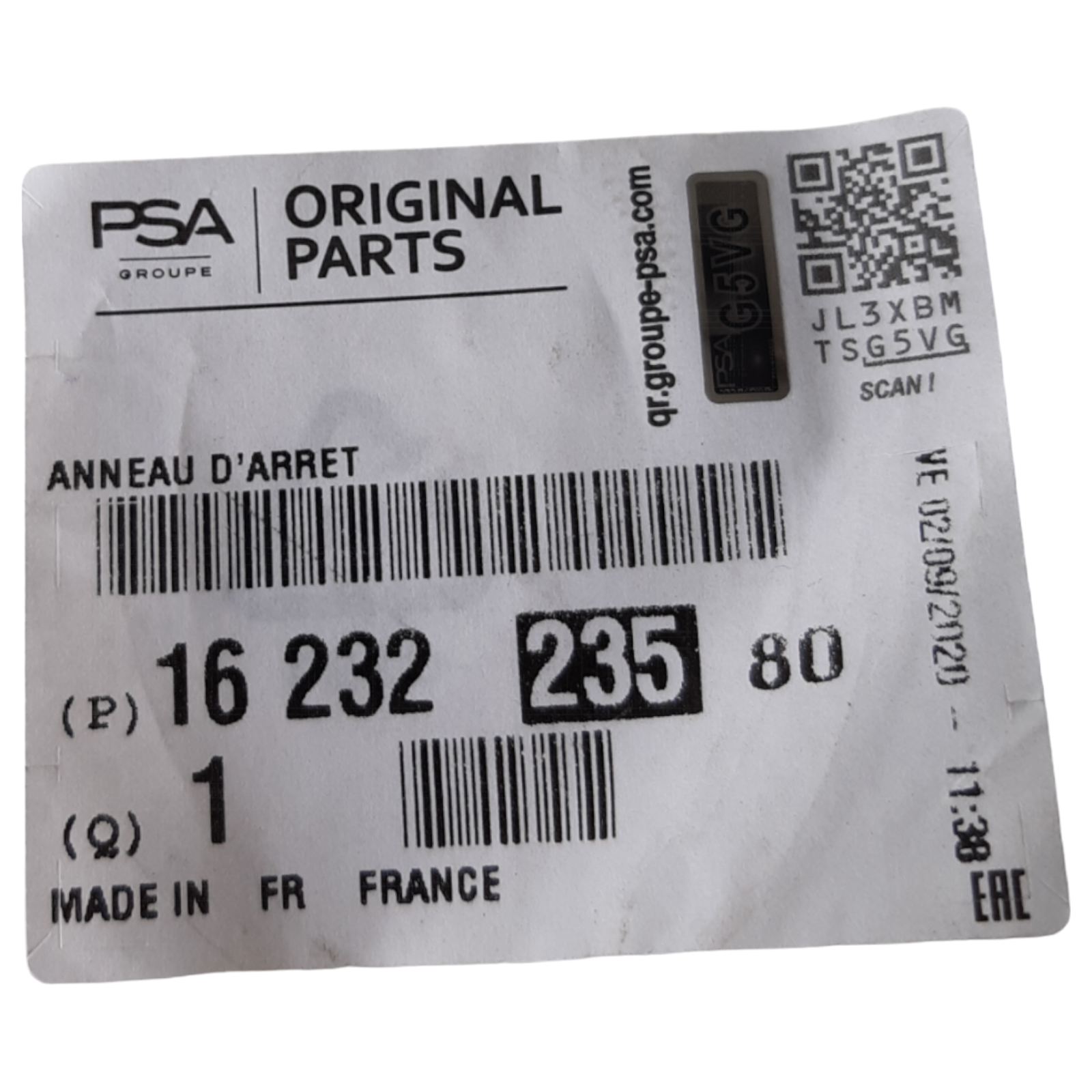 Genuine PSA GEARBOX STOP RING fits 1623223580 – VIN Required | Genuine