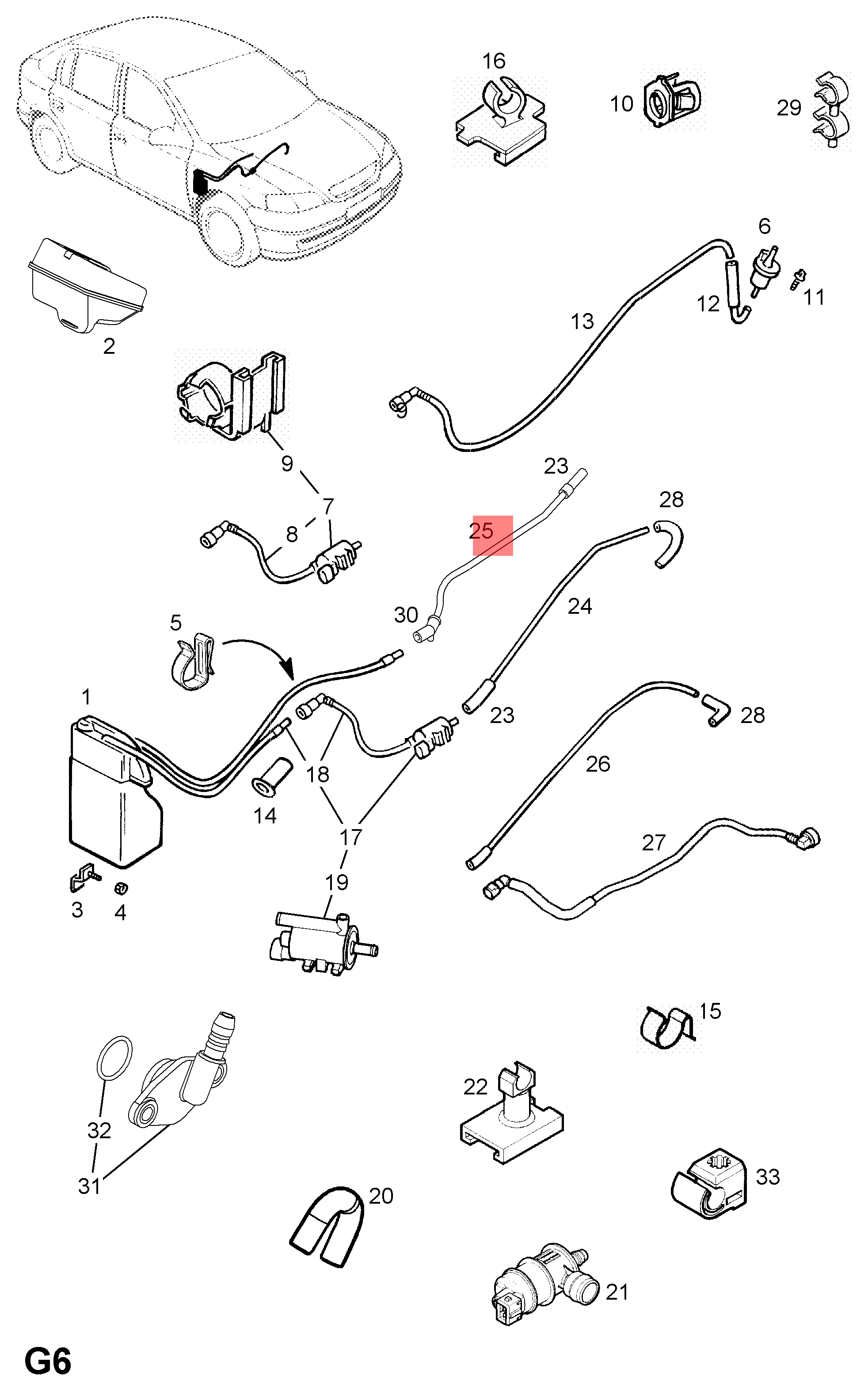 Genuine Vauxhall Astra G / Zafira A Fuel Evaporation Valve To Tank Pipe 9202777