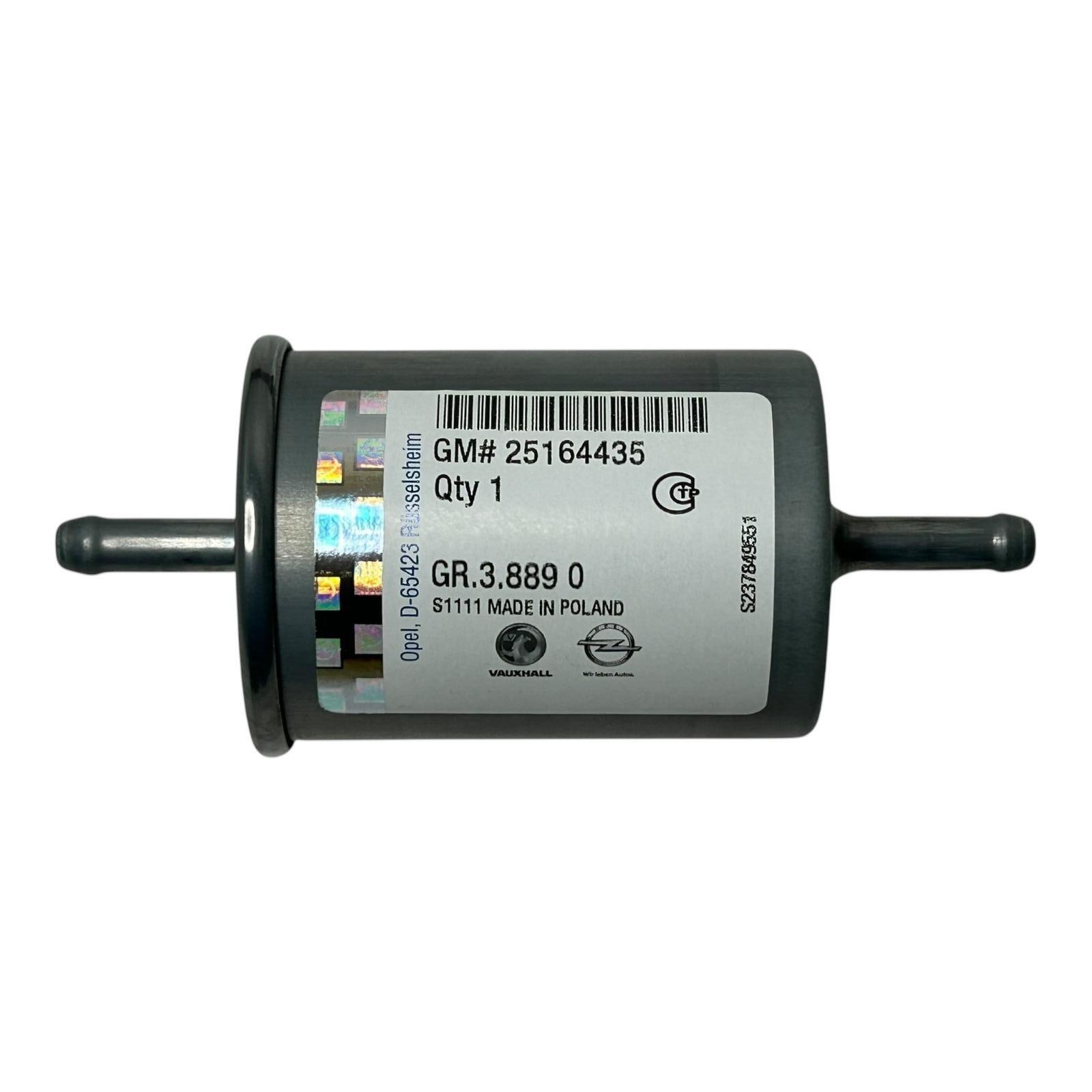 Genuine vauxhall in line fuel filter petrol 25164435