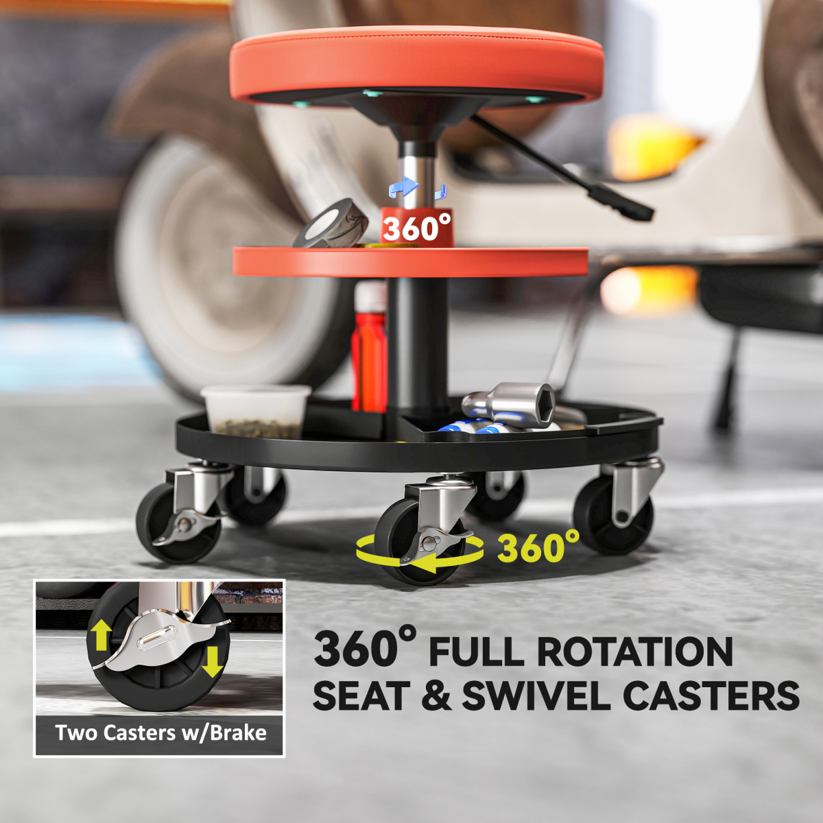 HOMCOM Rolling Mechanic Stool - Capacity product image