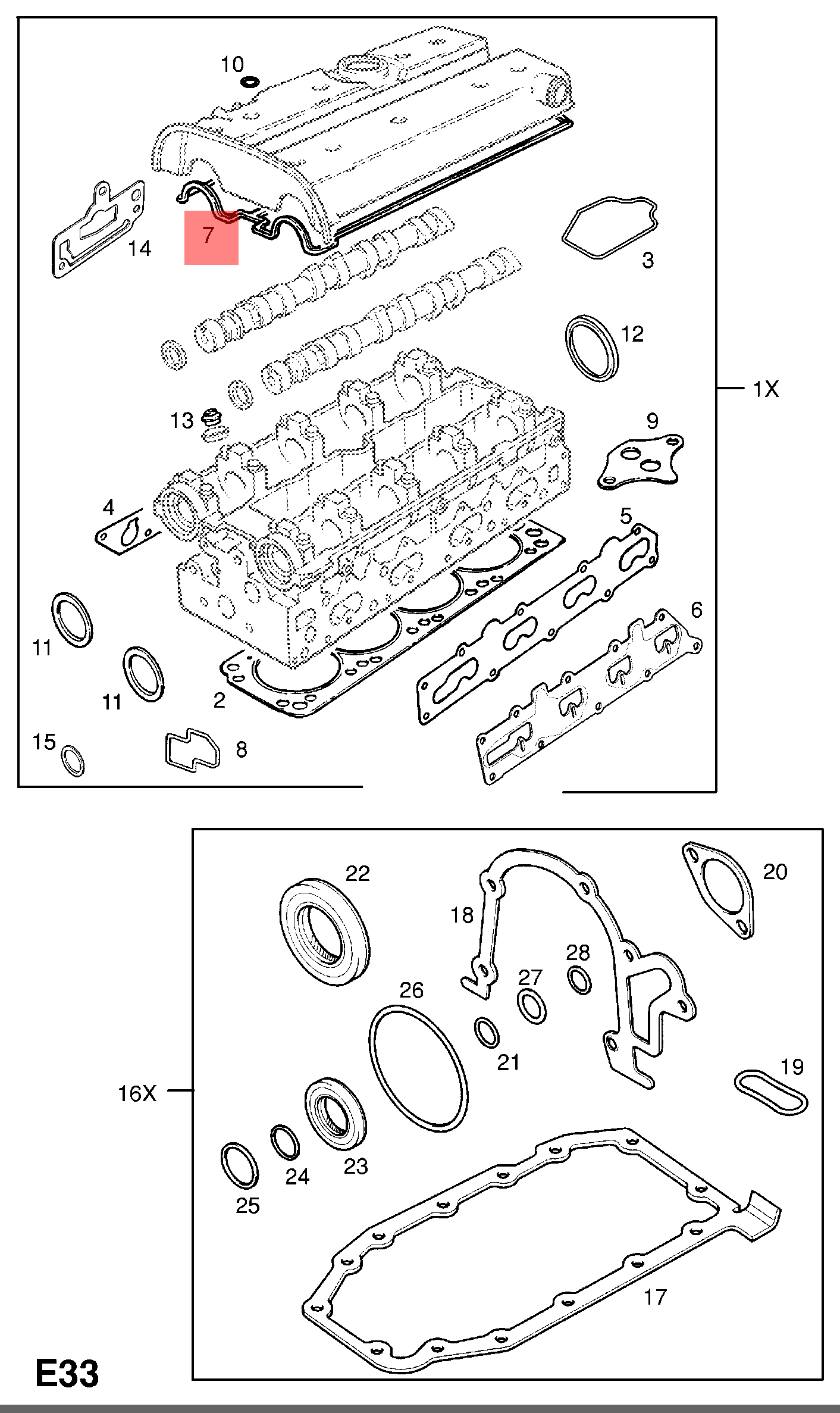 Genuine Vauxhall Astra Omega Zafira Cylinder head cover gasket 55558349