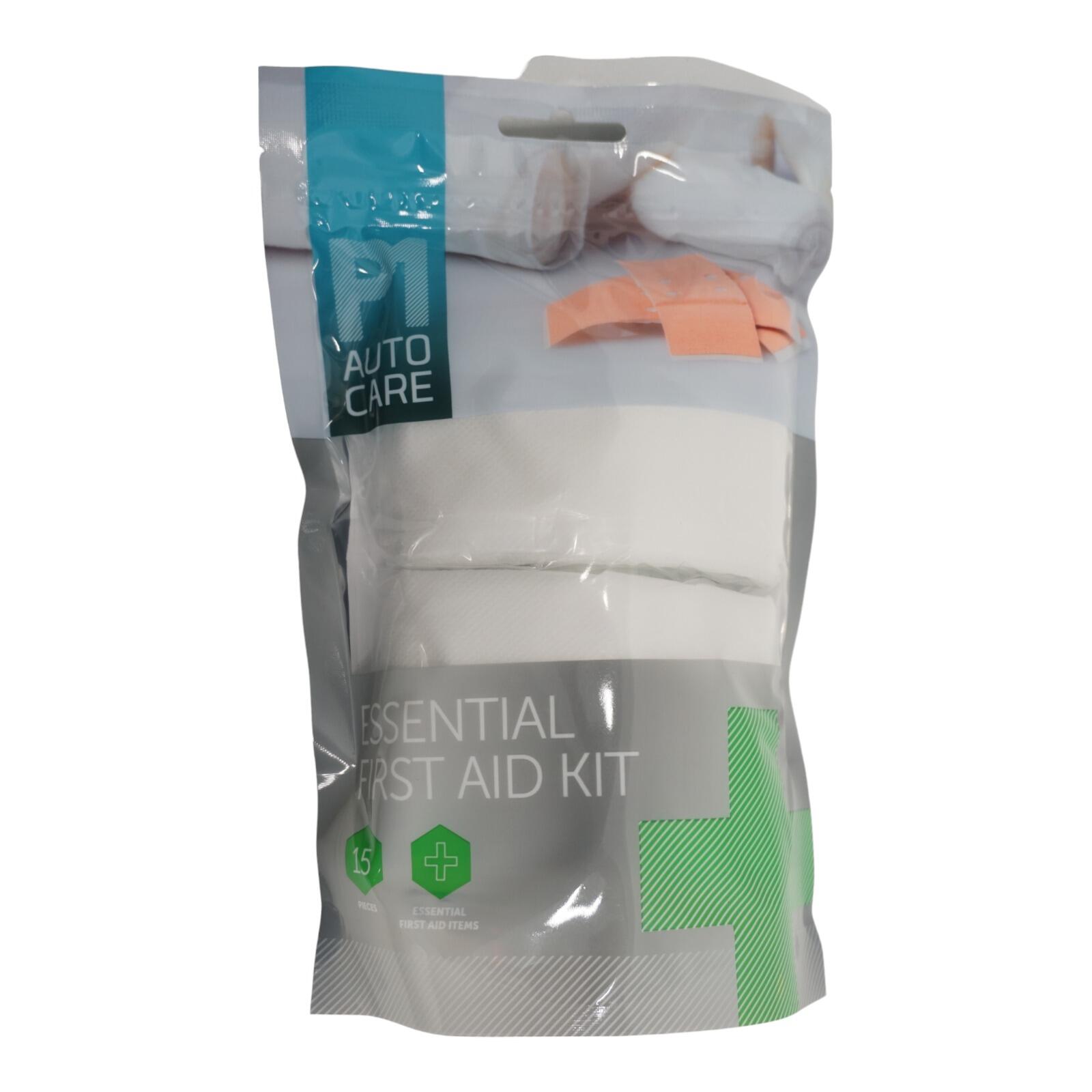 P1 Auto Care Essential 15 Piece first aid kit 5025398098892