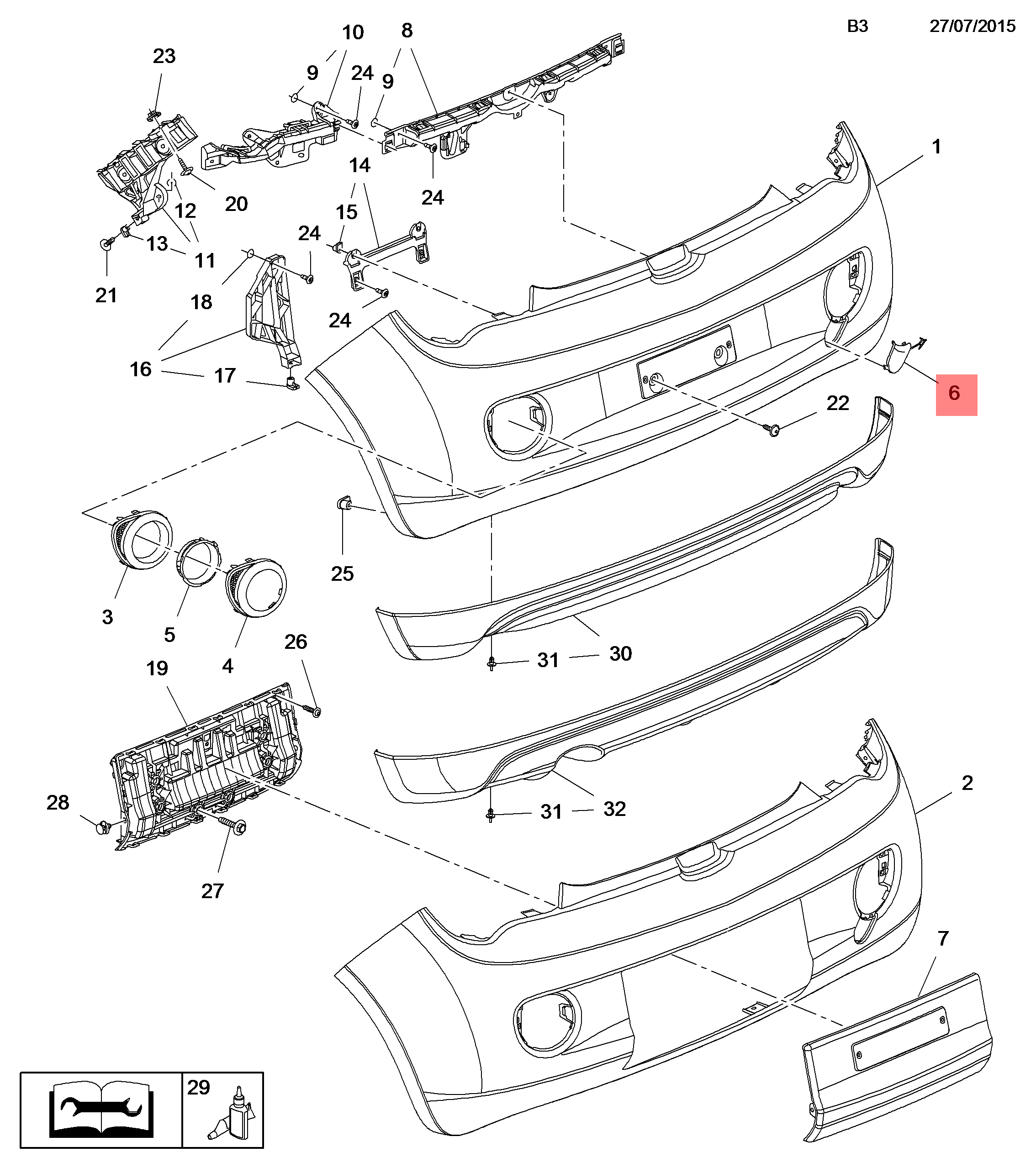 Genuine Vauxhall Adam Rear bumper tow eye cover 13356474