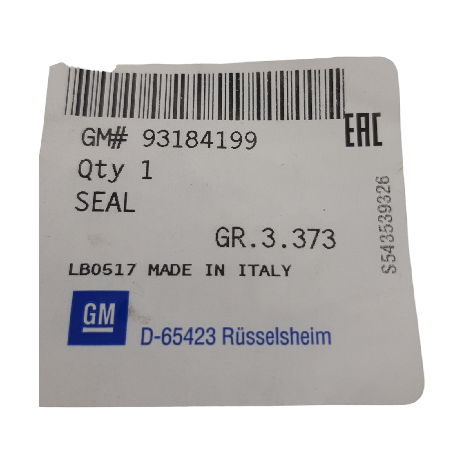 「RT-111297 Vauxhall Astra H / Corsa D | Turbo Oil Return Pipe To Adaptor Seal