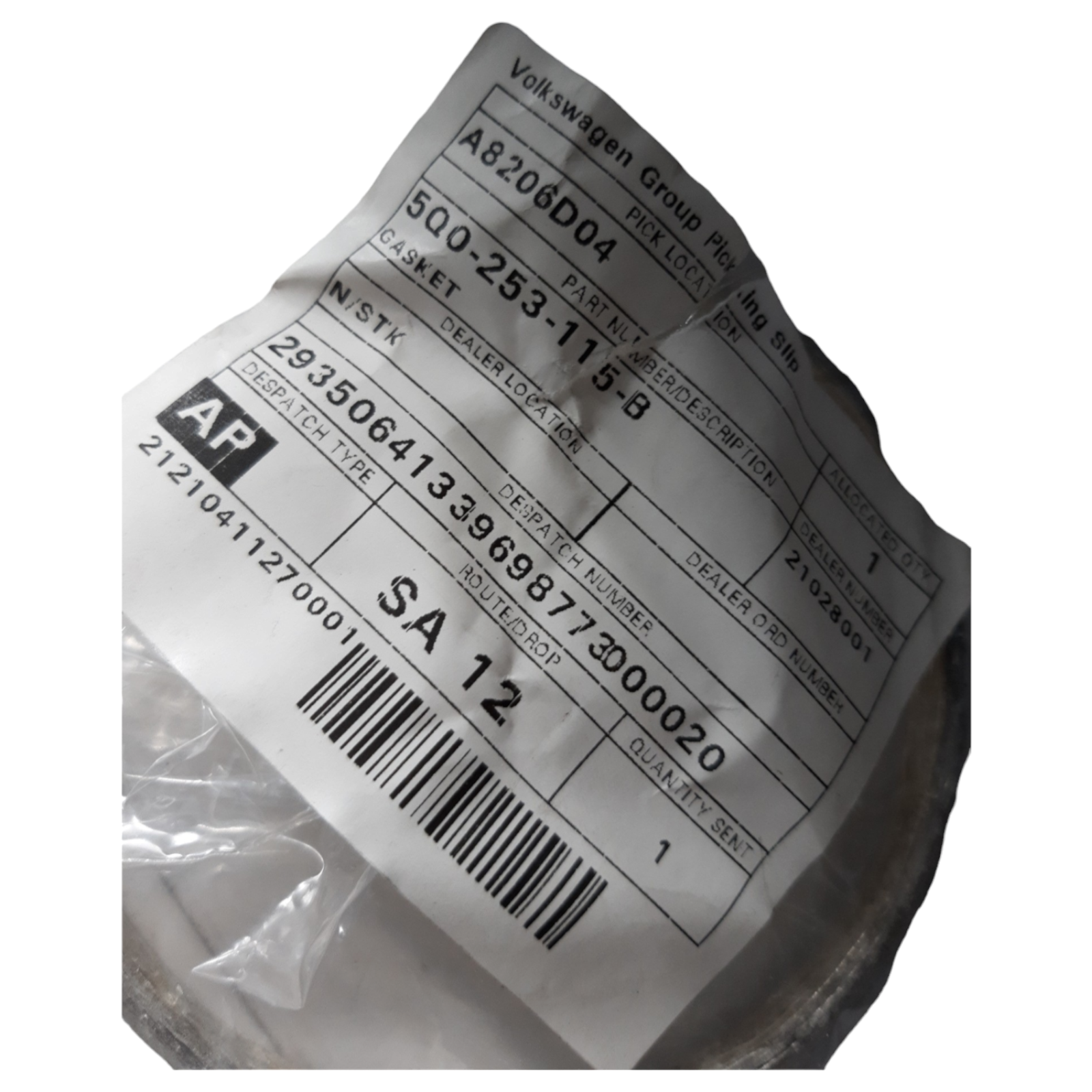 Genuine Audi SEAT Skoda Porsche Volkswagen Cat to turbo gasket 5Q0253115B