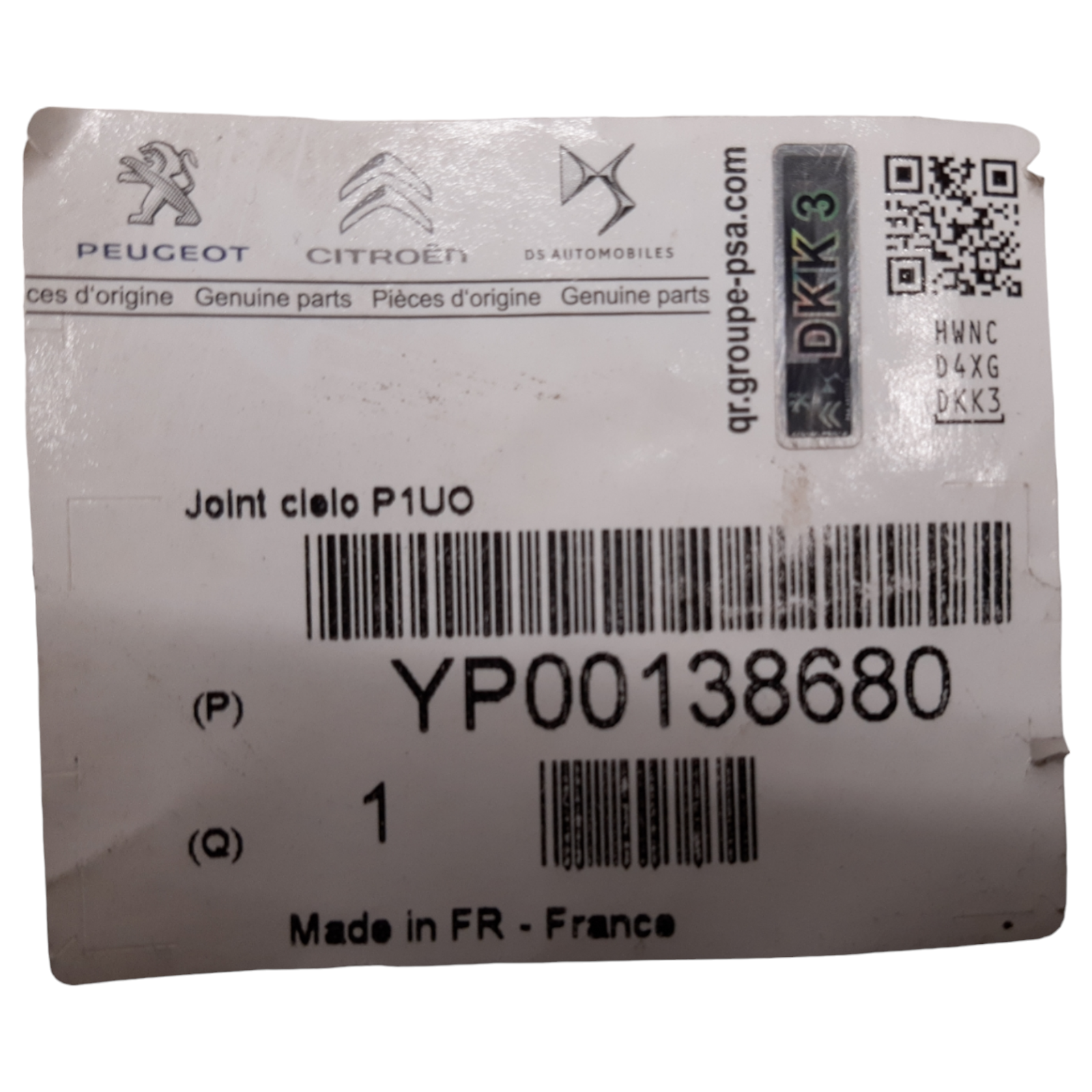 Genuine PSA Vauxhall Grandland X Sunroof weatherstrip YP00138680
