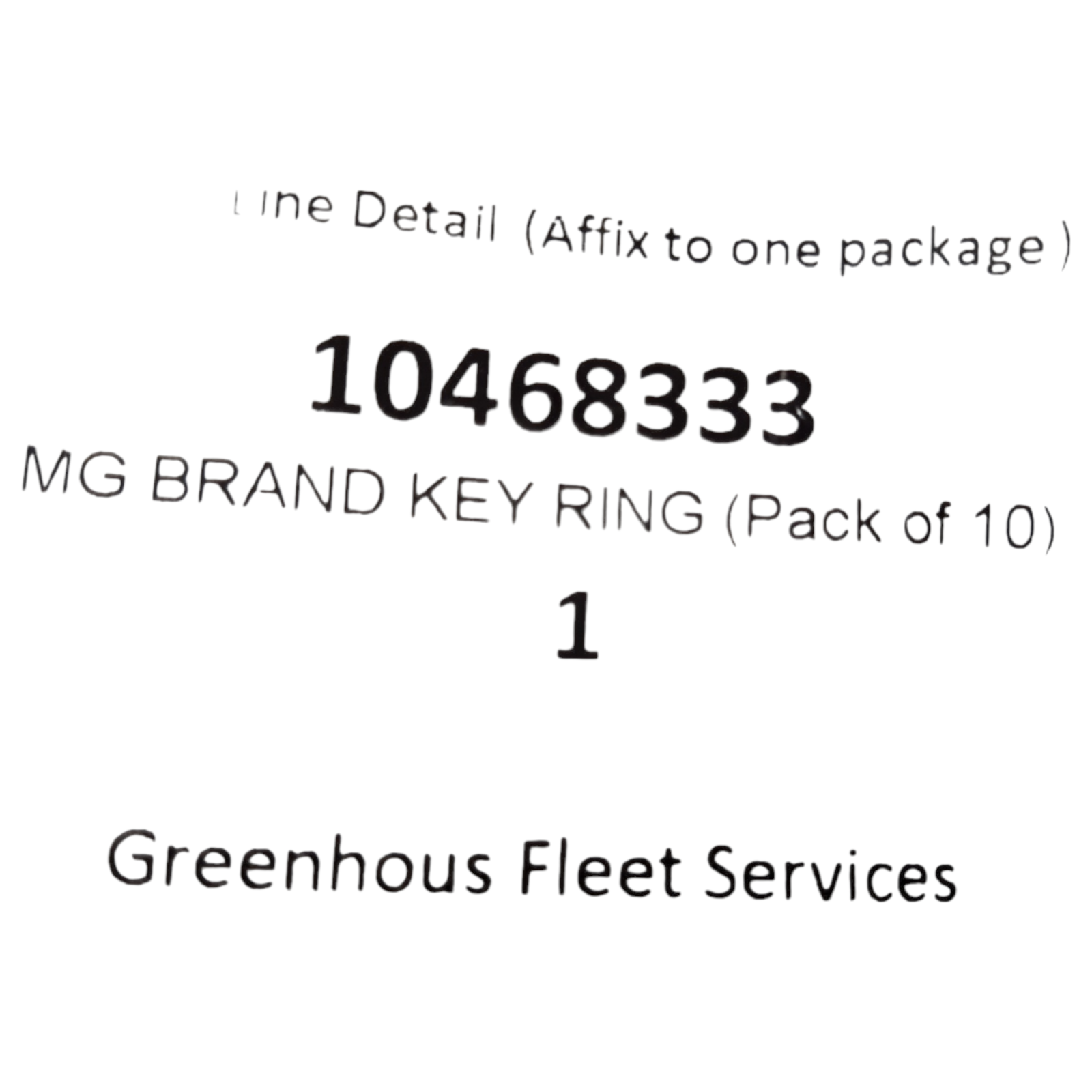 Genuine MG Key Ring — OEM-grade replacement — part number 10468333