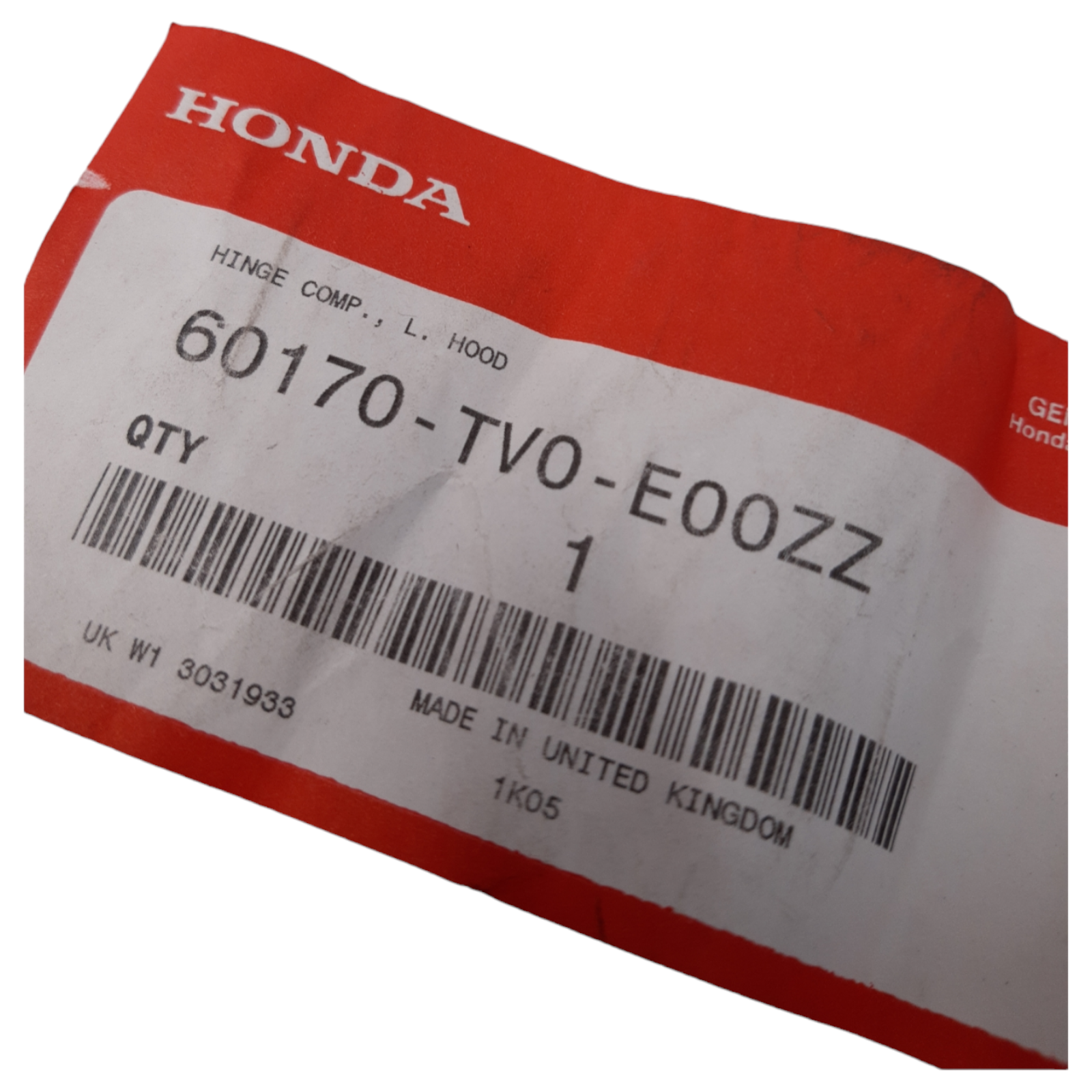 Genuine Honda Civic LH NS Bonnet hinge 60170TV0E00ZZ