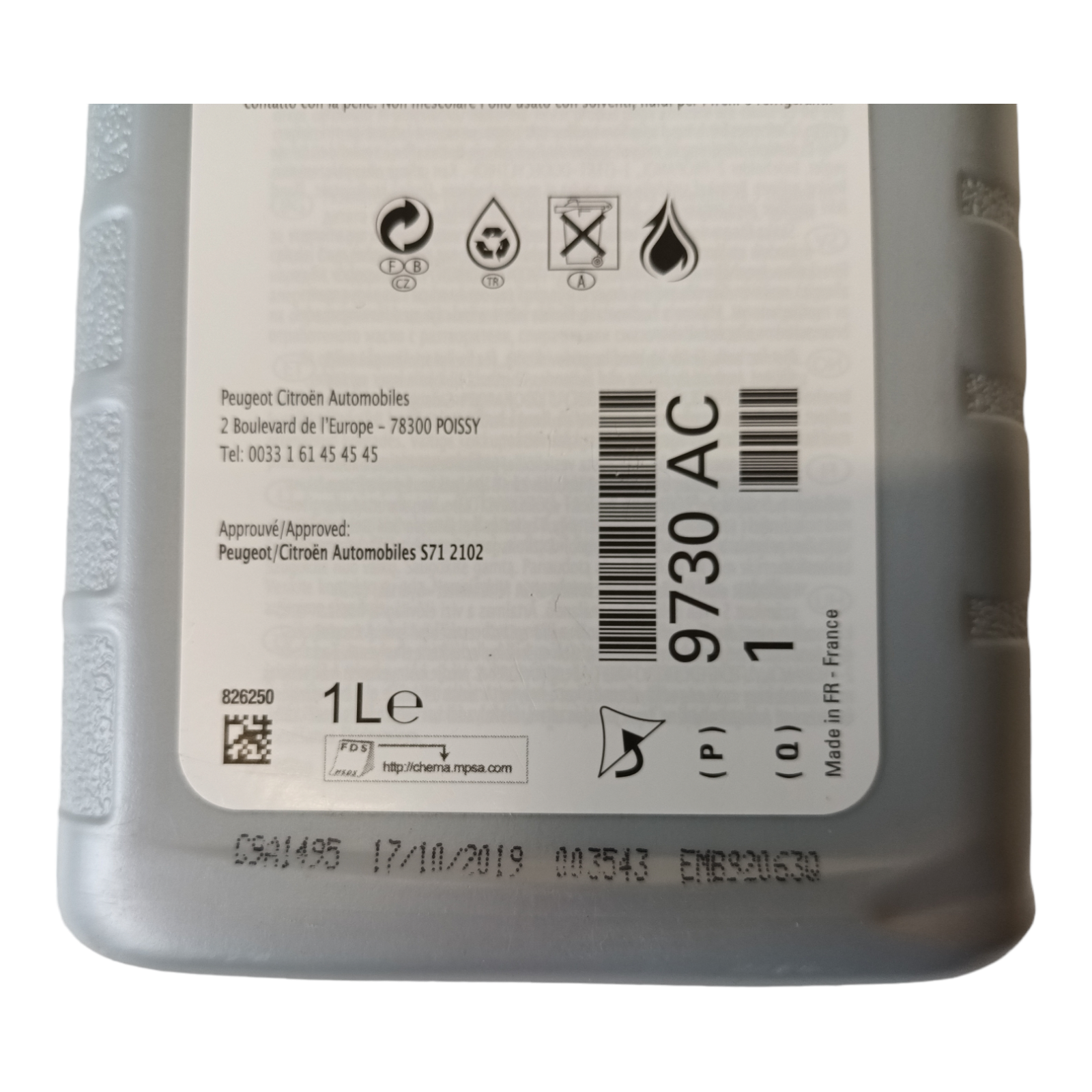 Genuine PSA Oil - 9730AC – VIN Required | Genuine OEM Part