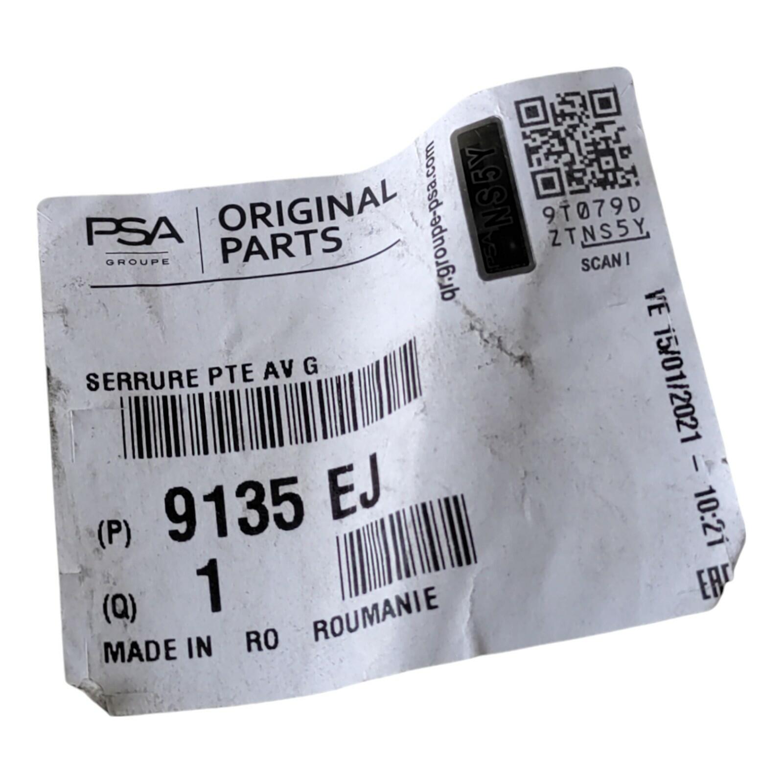 Genuine PSA Peugeot Citroen LH NS Front door lock 9135EJ