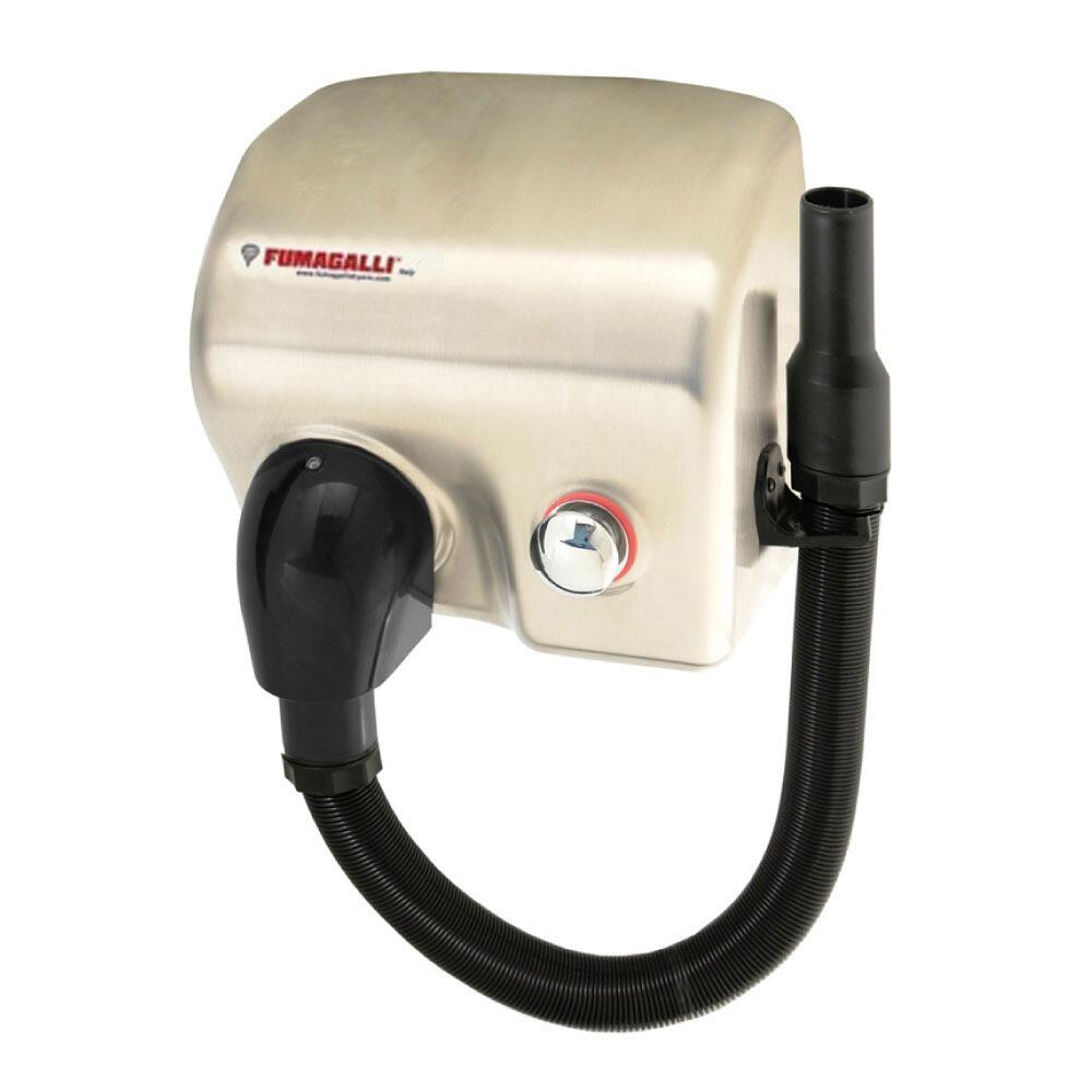 Fumagalli MG88HT 9000 HT Commercial Hair Dryer - Wall mounted - Hose - Satin Stainless Steel