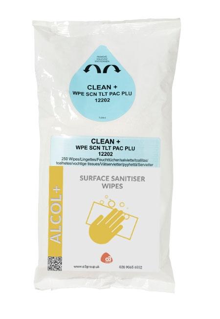 Alcohol Surface Sanitiser Wipes 250 wipes - ALCOL+