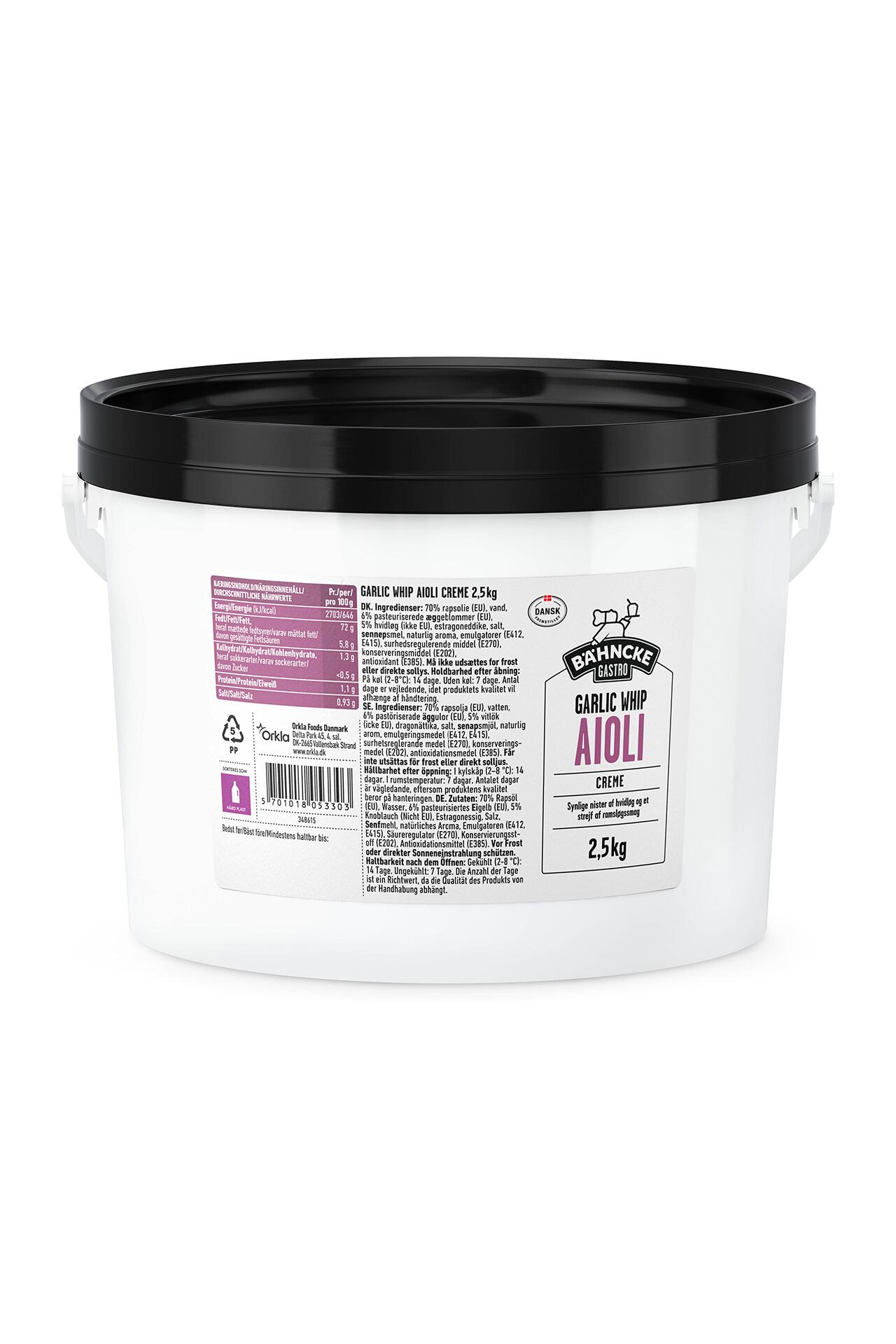 Bähncke Gastro Garlic Whip Aioli Creme 2,5 kg image.