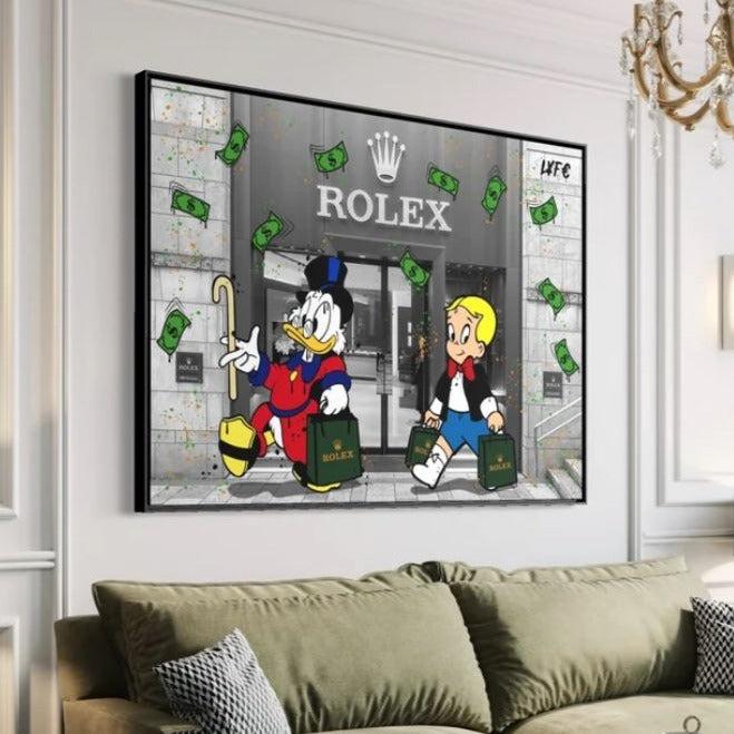 Rolex X Scrooge Mcduck NY CANVAS Alec Monopoly Inspired -  UK