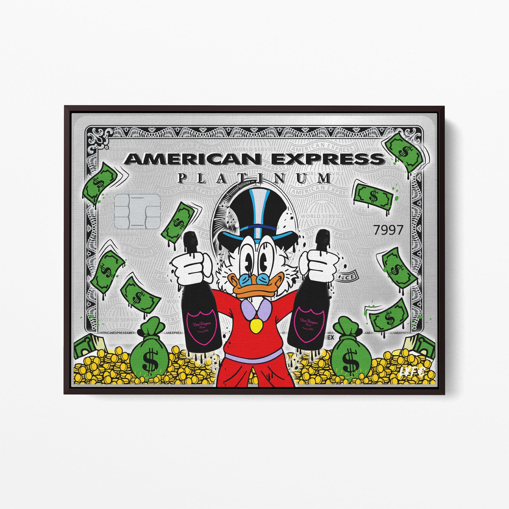 Gold Card American Express x Scrooge Mcduck (CANVAS) money - 2024 success - entrepreneur art