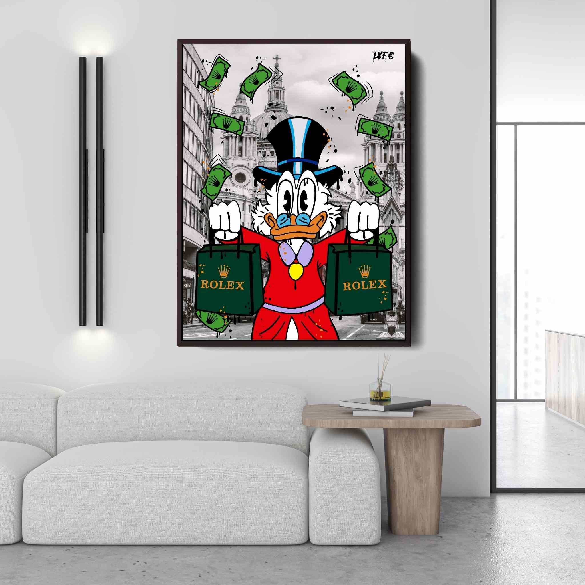 Scrooge McDuck x London x Watch art CANVAS