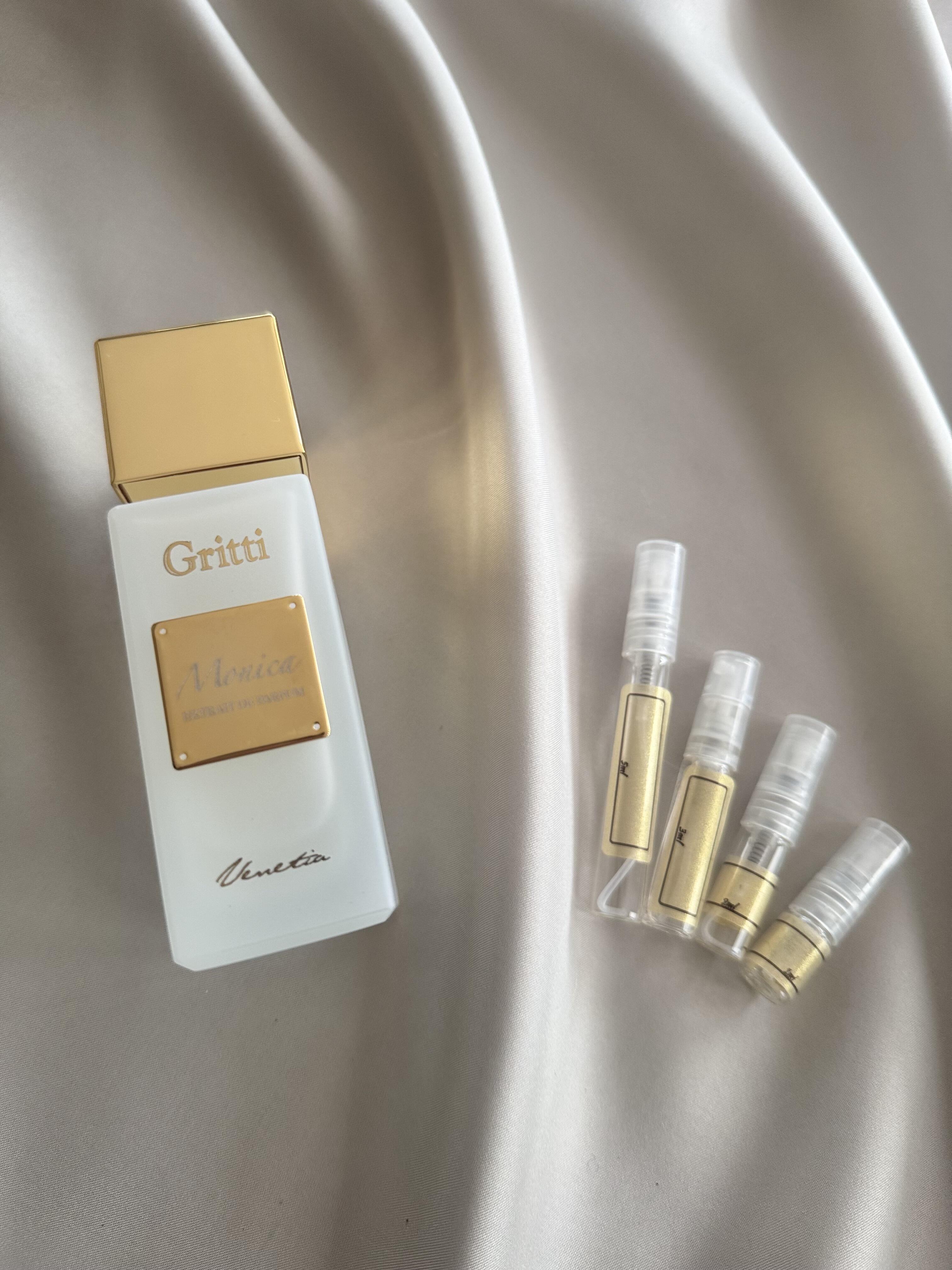 Gritti Monica perfume with sample bottles