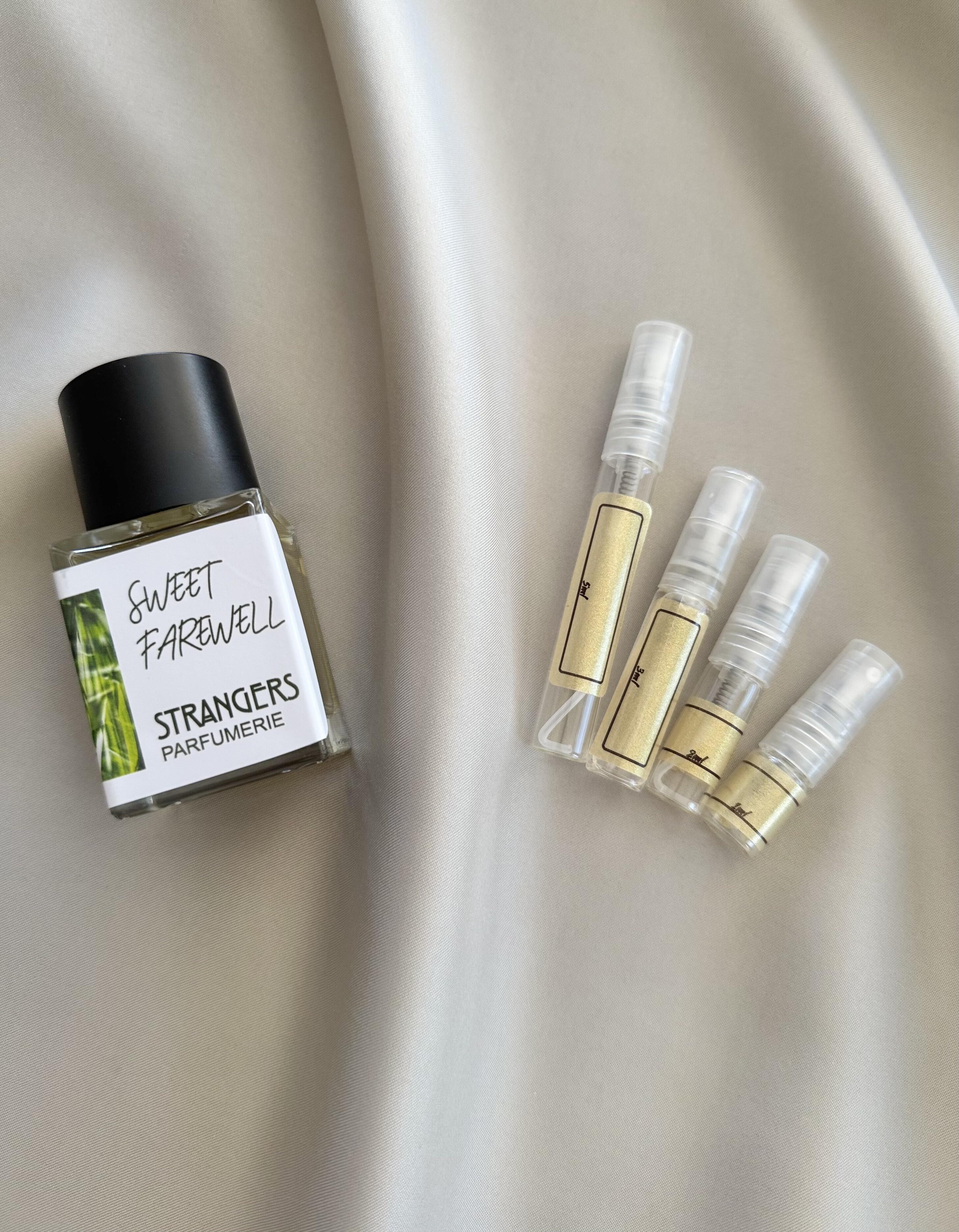 Strangers Perfumerie Sweet Farewell with sample bottles