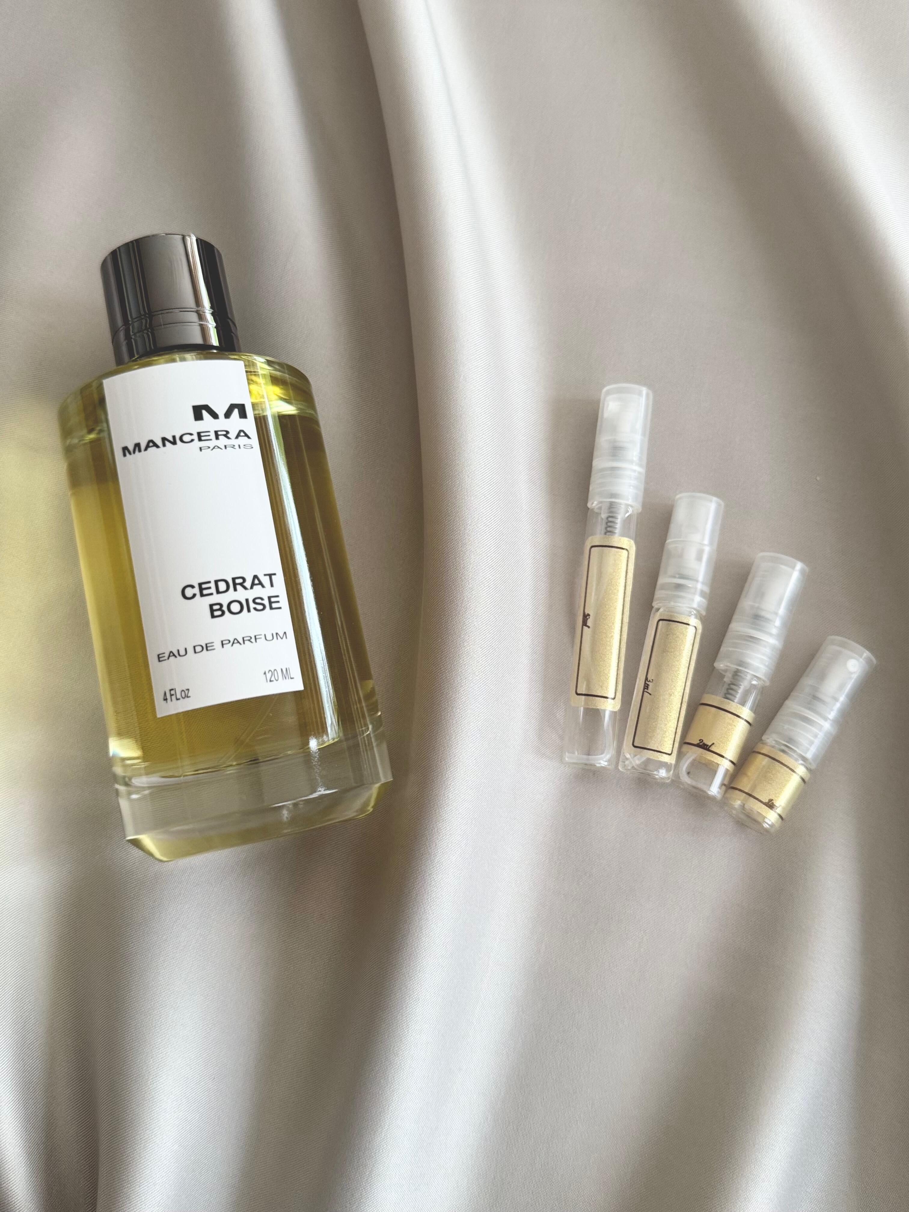 Mancera Cedrat Boise perfume with sample bottles