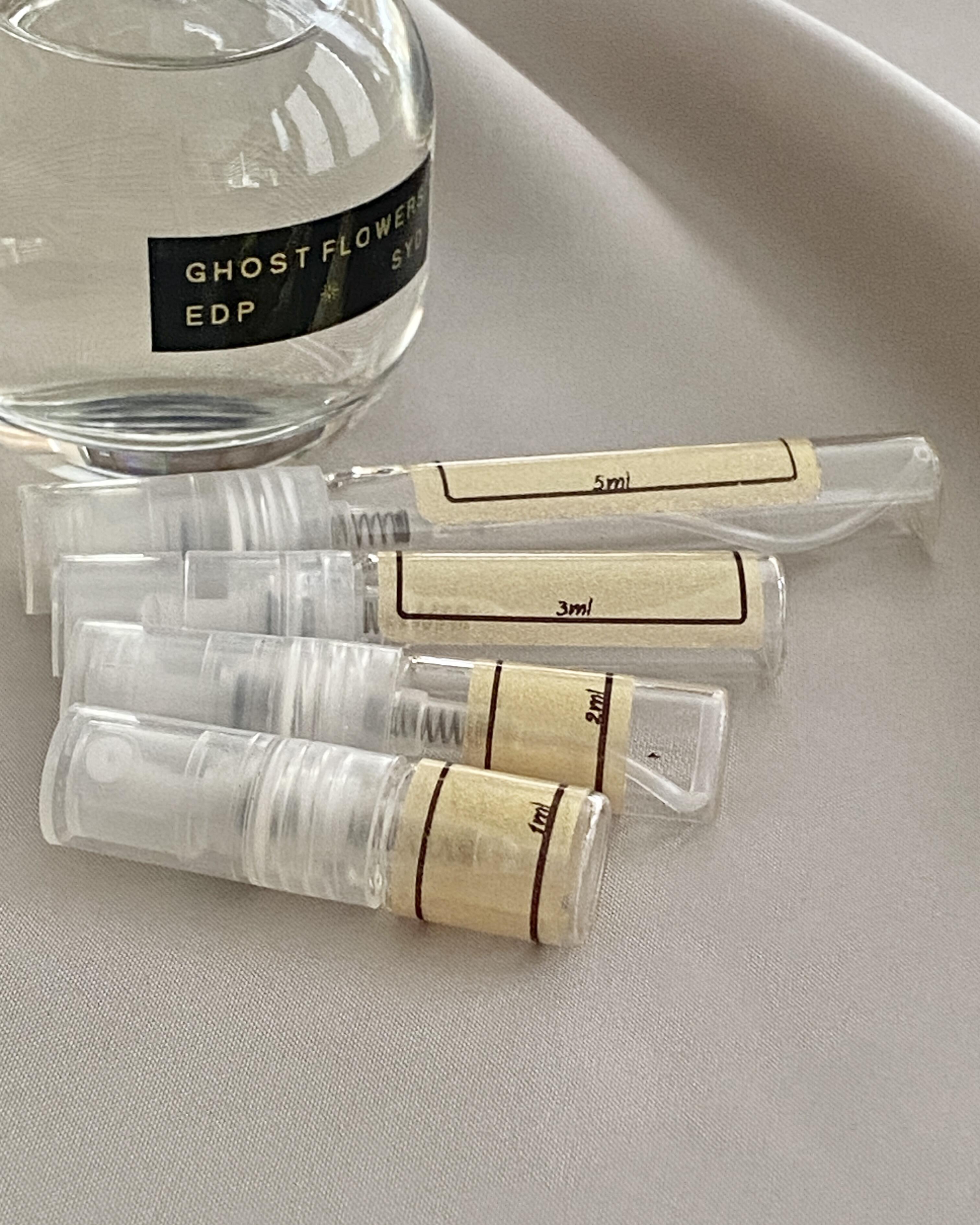 SYD Botanica Ghost Flowers and sample bottles
