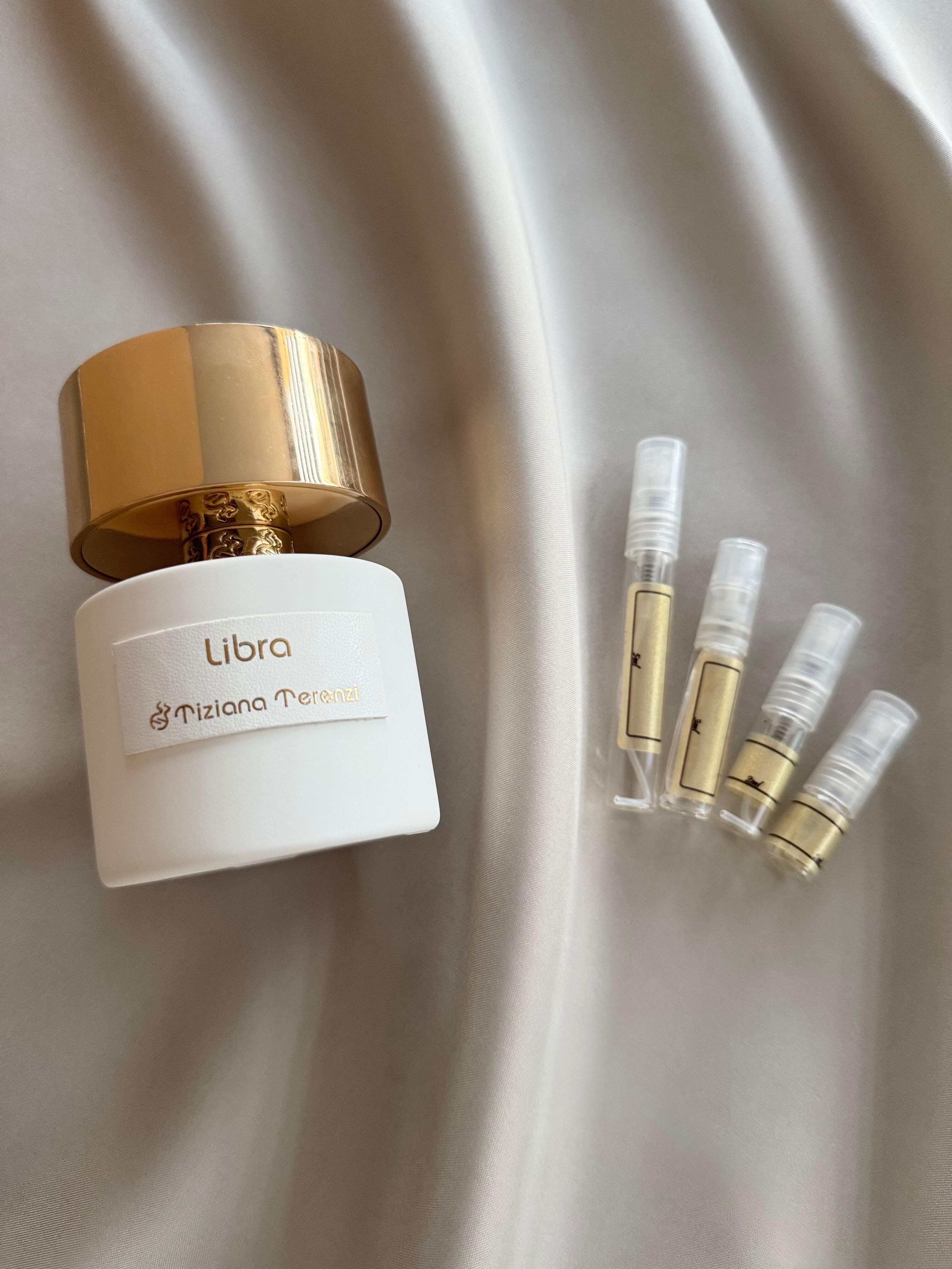 Tiziana Terenzi Libra perfume bottle with sample bottles