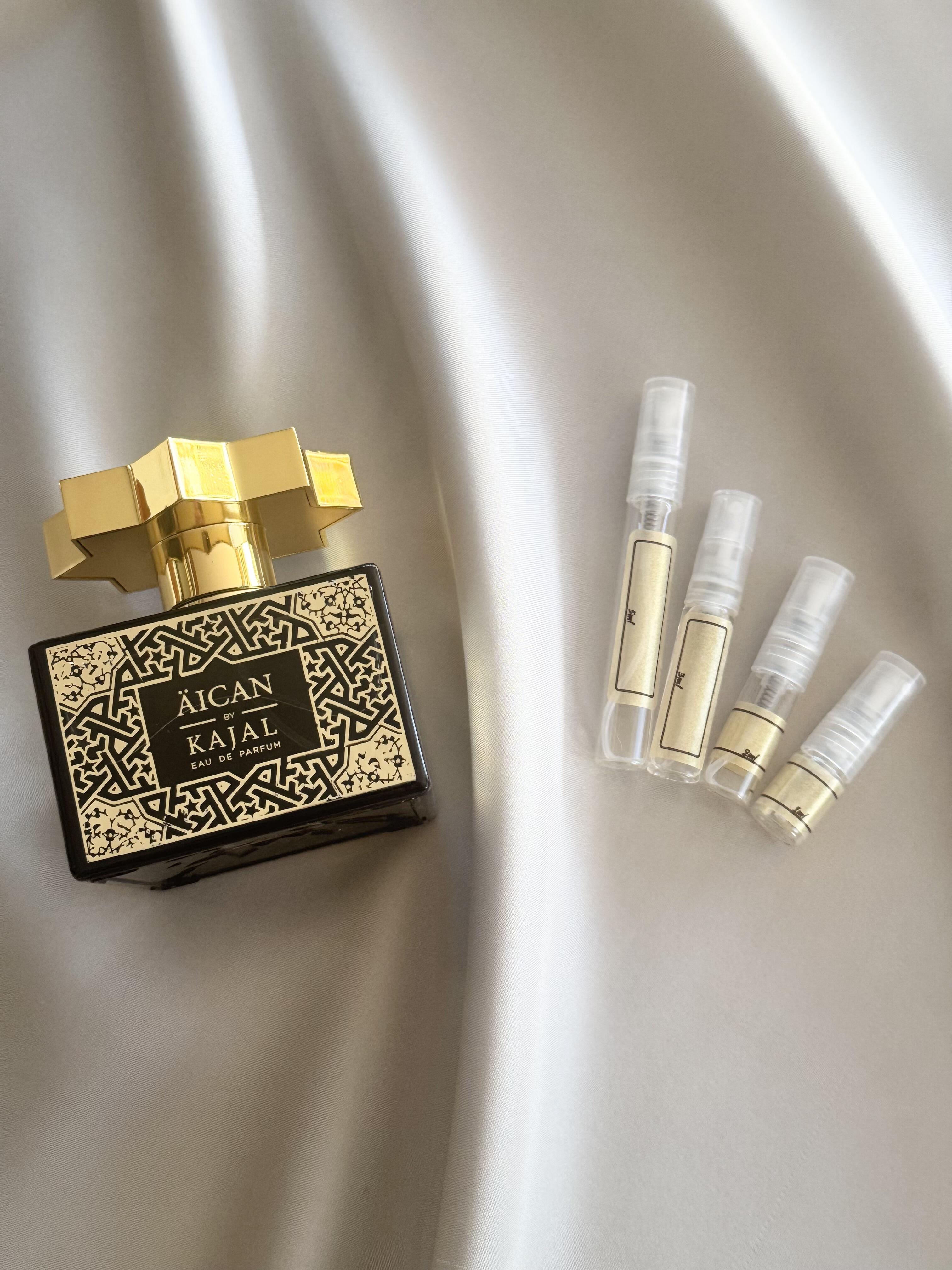 Kajal Aican with sample bottles