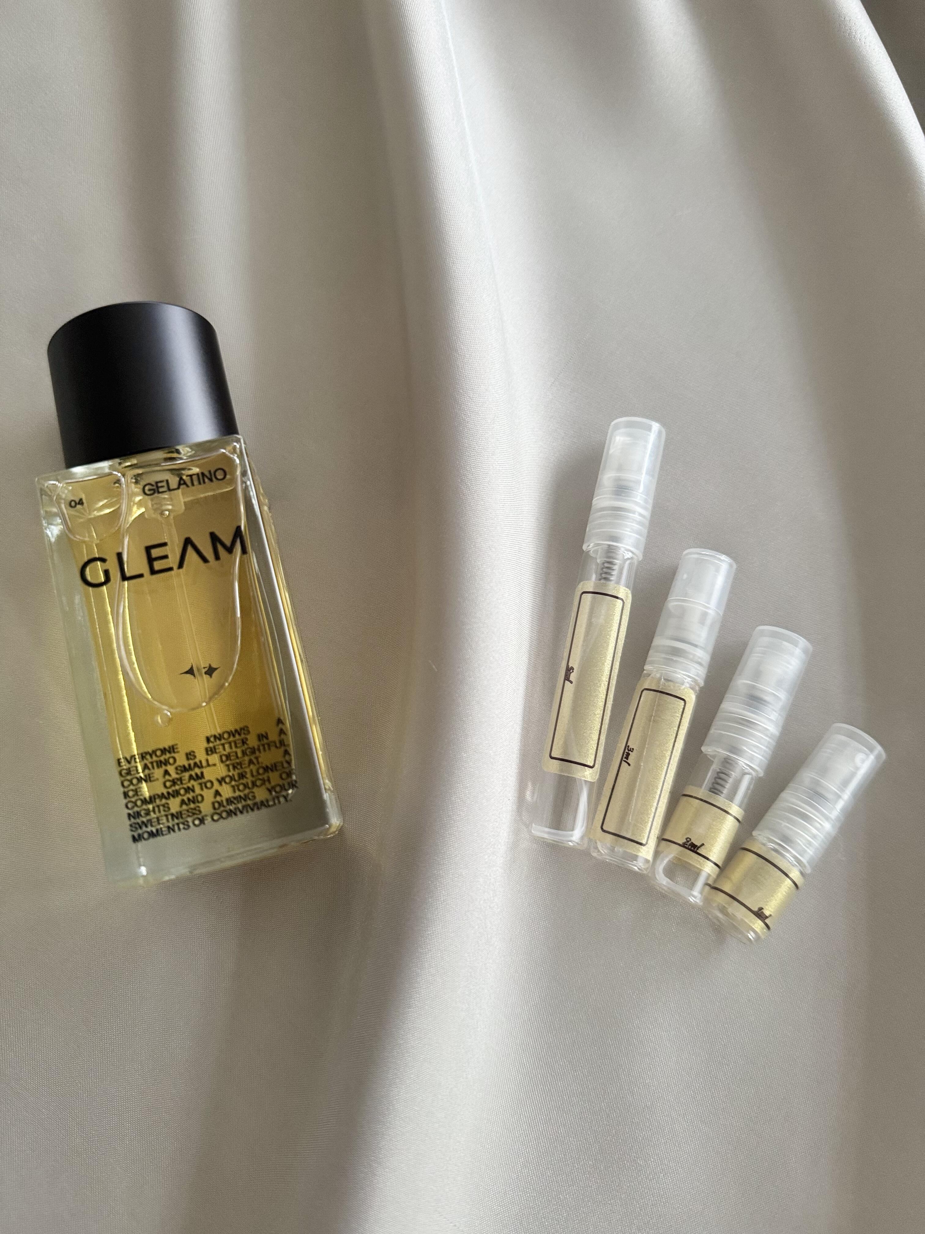 Gleam Gelatino with sample bottles