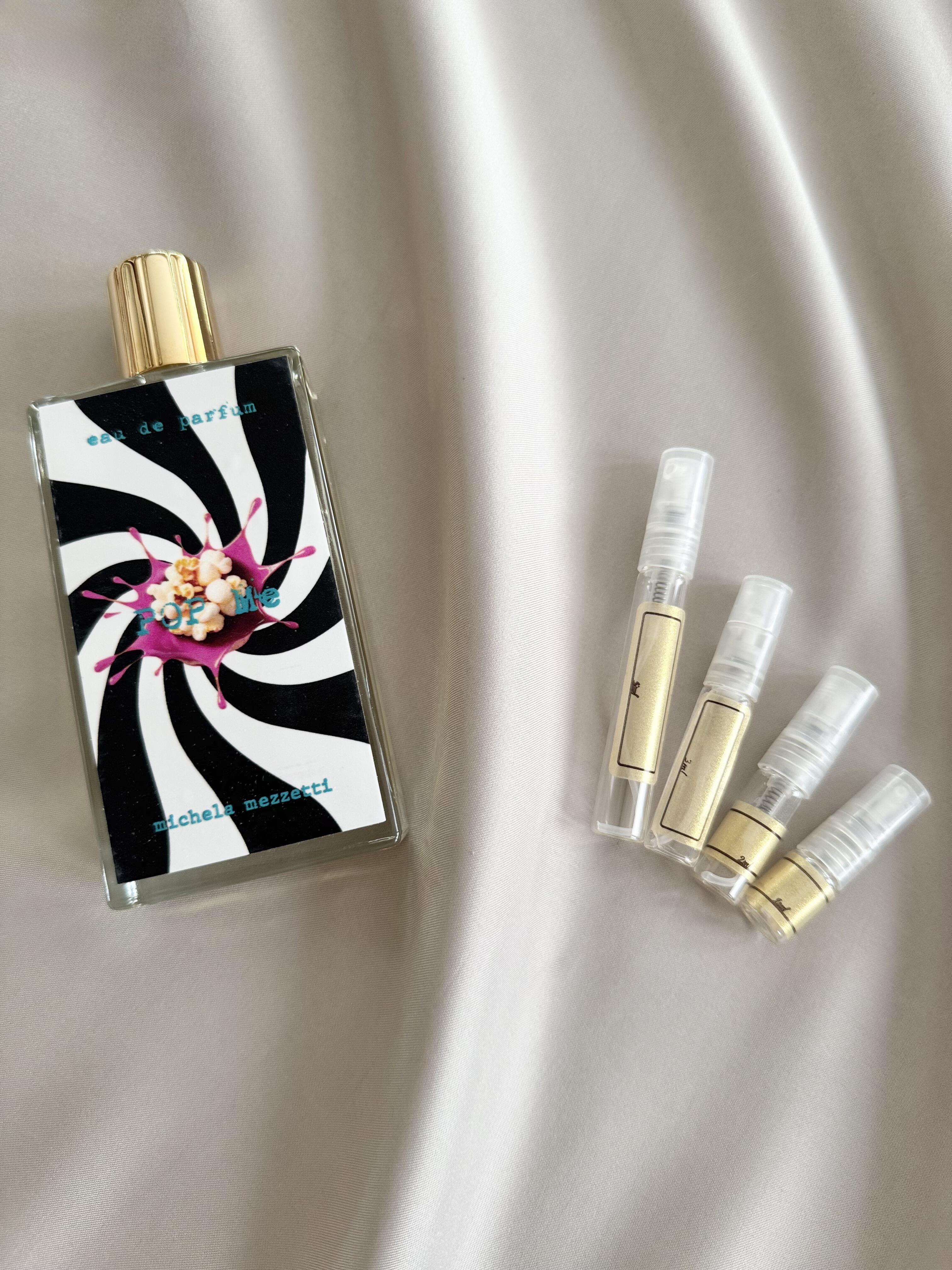 Michela Mezzeti Pop Me with sample bottles