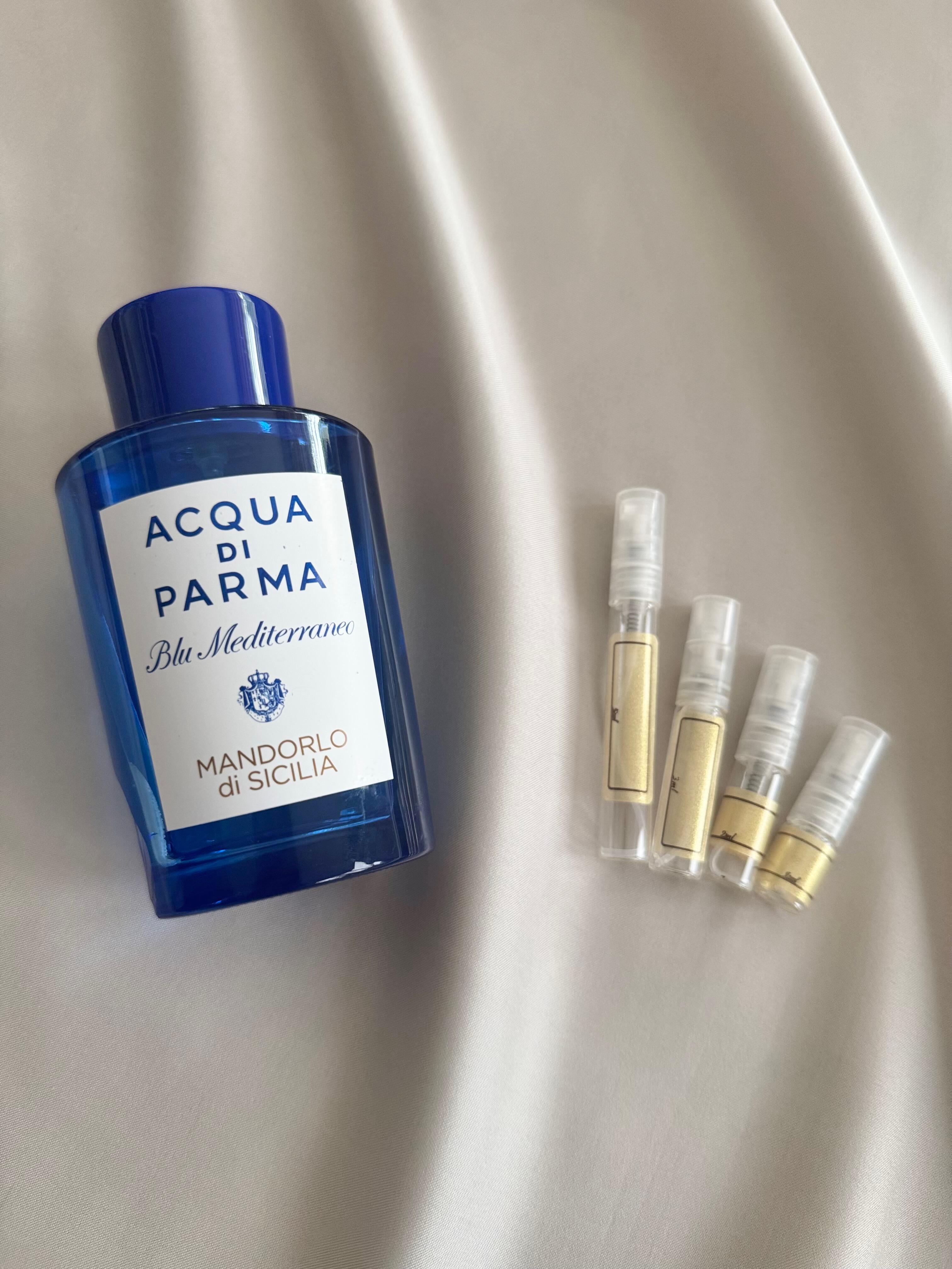 Acqua Di Parma Mandorlo Di Sicilia with sample bottles