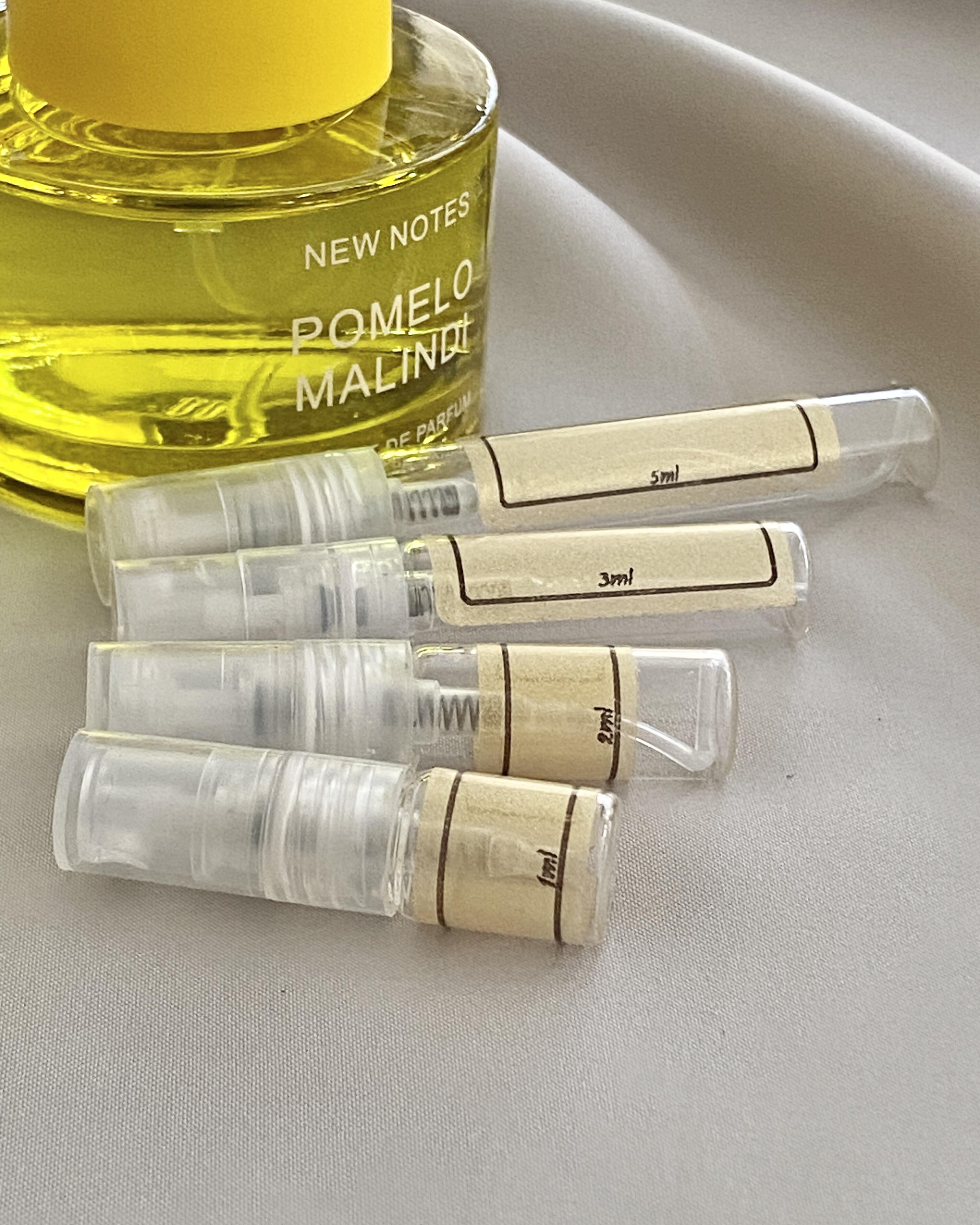 New Notes Pomelo Malindi and sample bottles