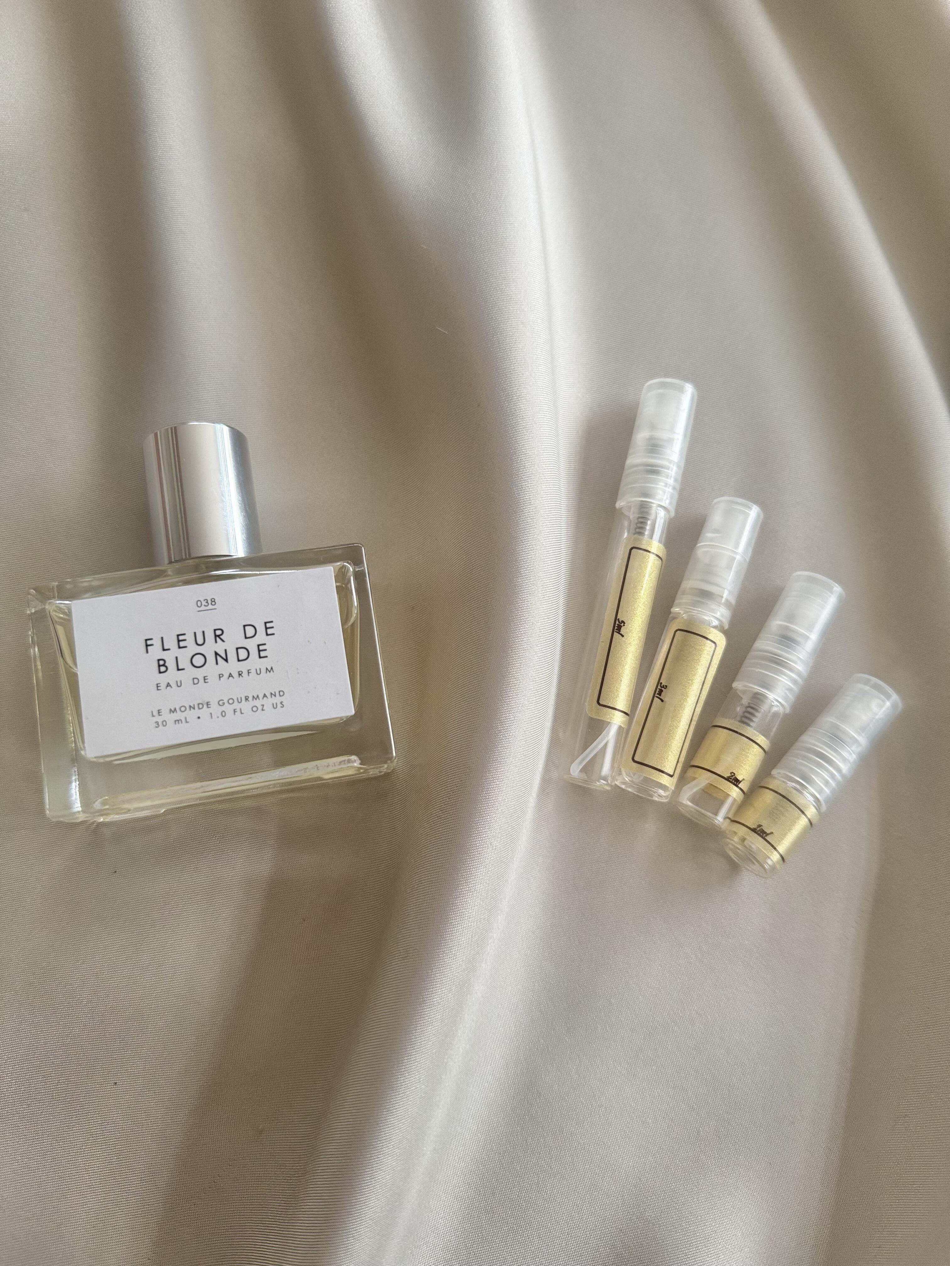 Le Monde Gourmand Fleur de Blonde with sample bottles