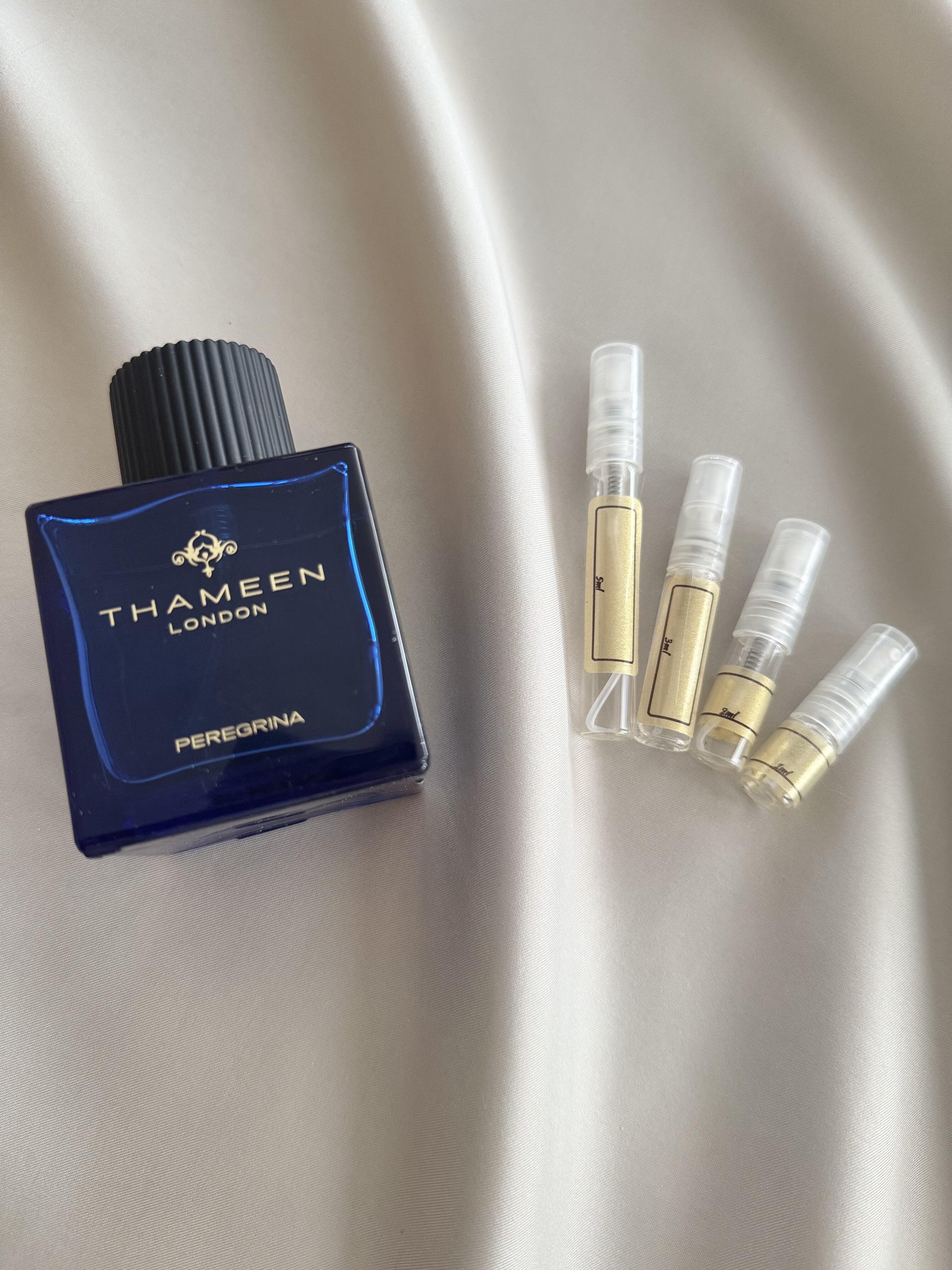 Thameen Peregrina perfume with sample bottles