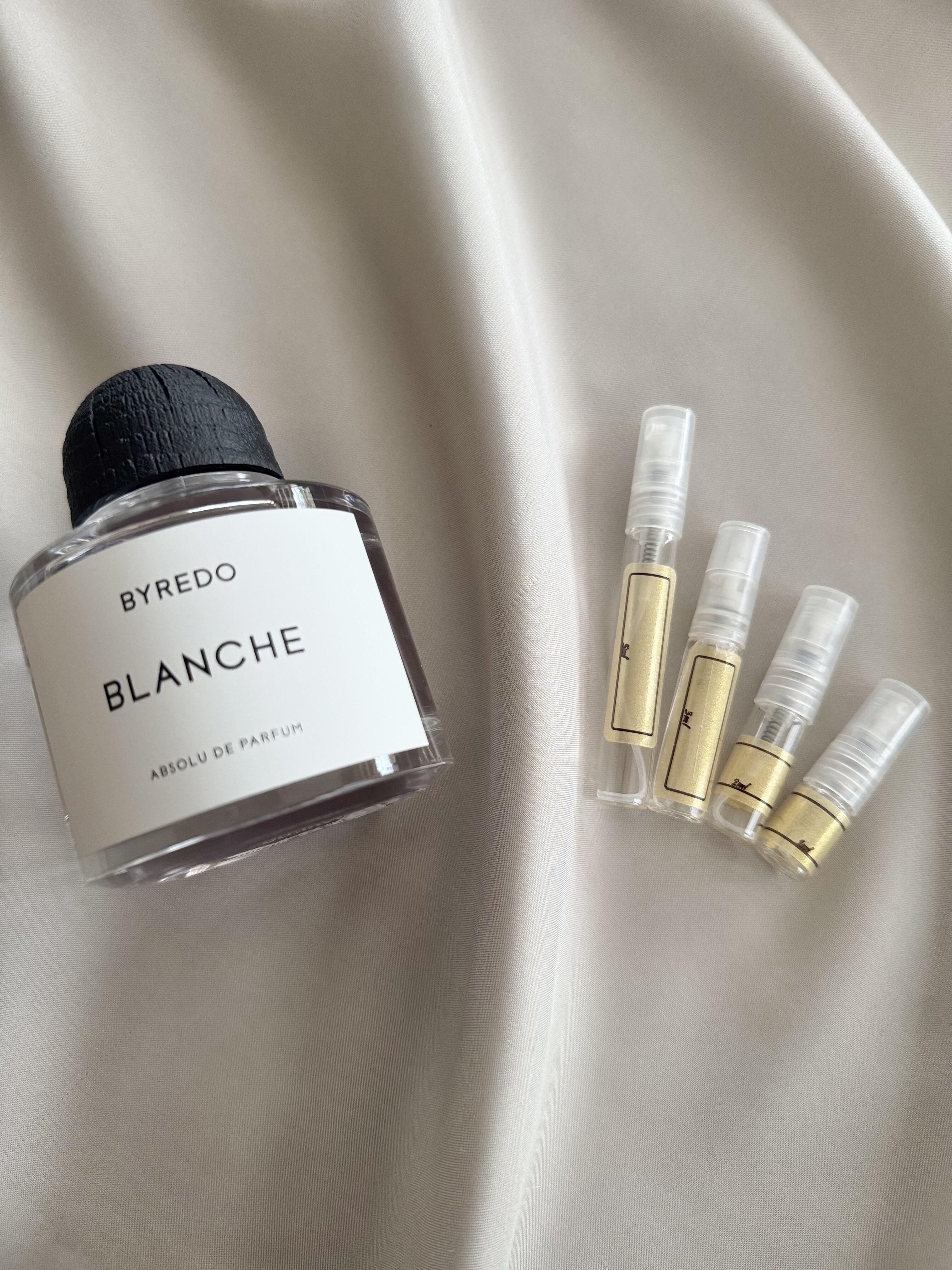 Byredo Blanche Absolu with sample bottles