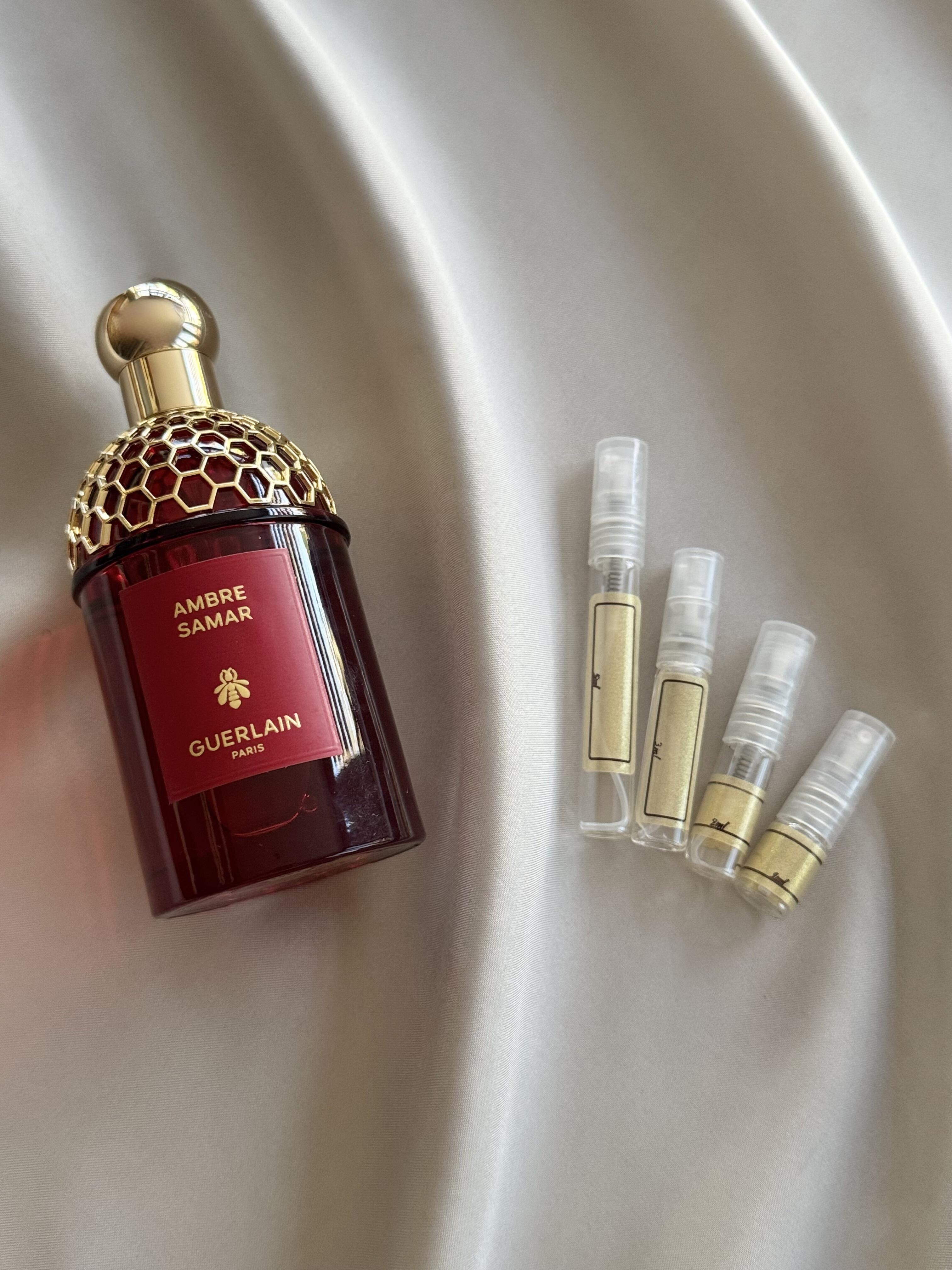 Guerlain Ambre Samar with sample bottles