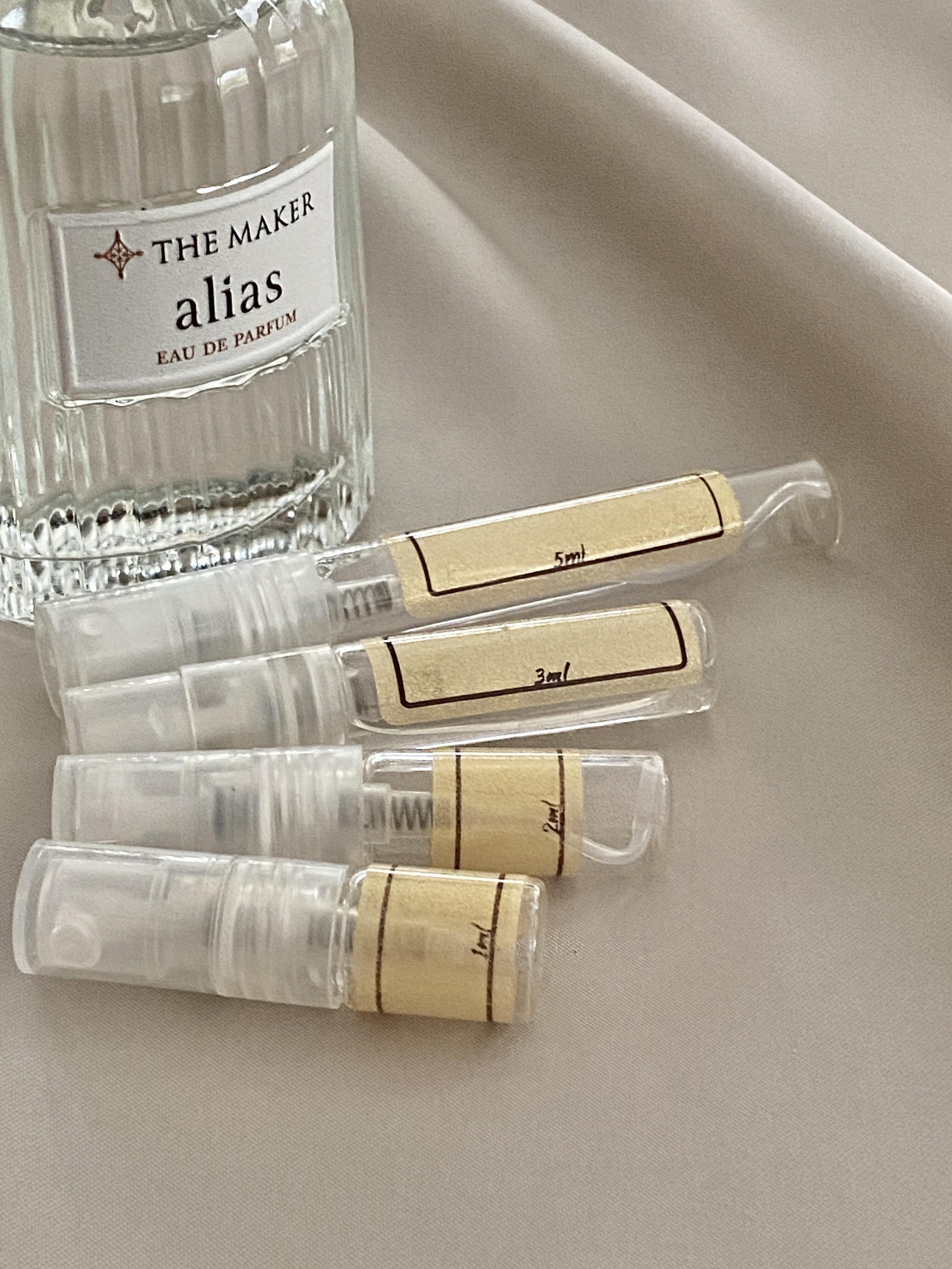 The Maker Alias and sample bottles