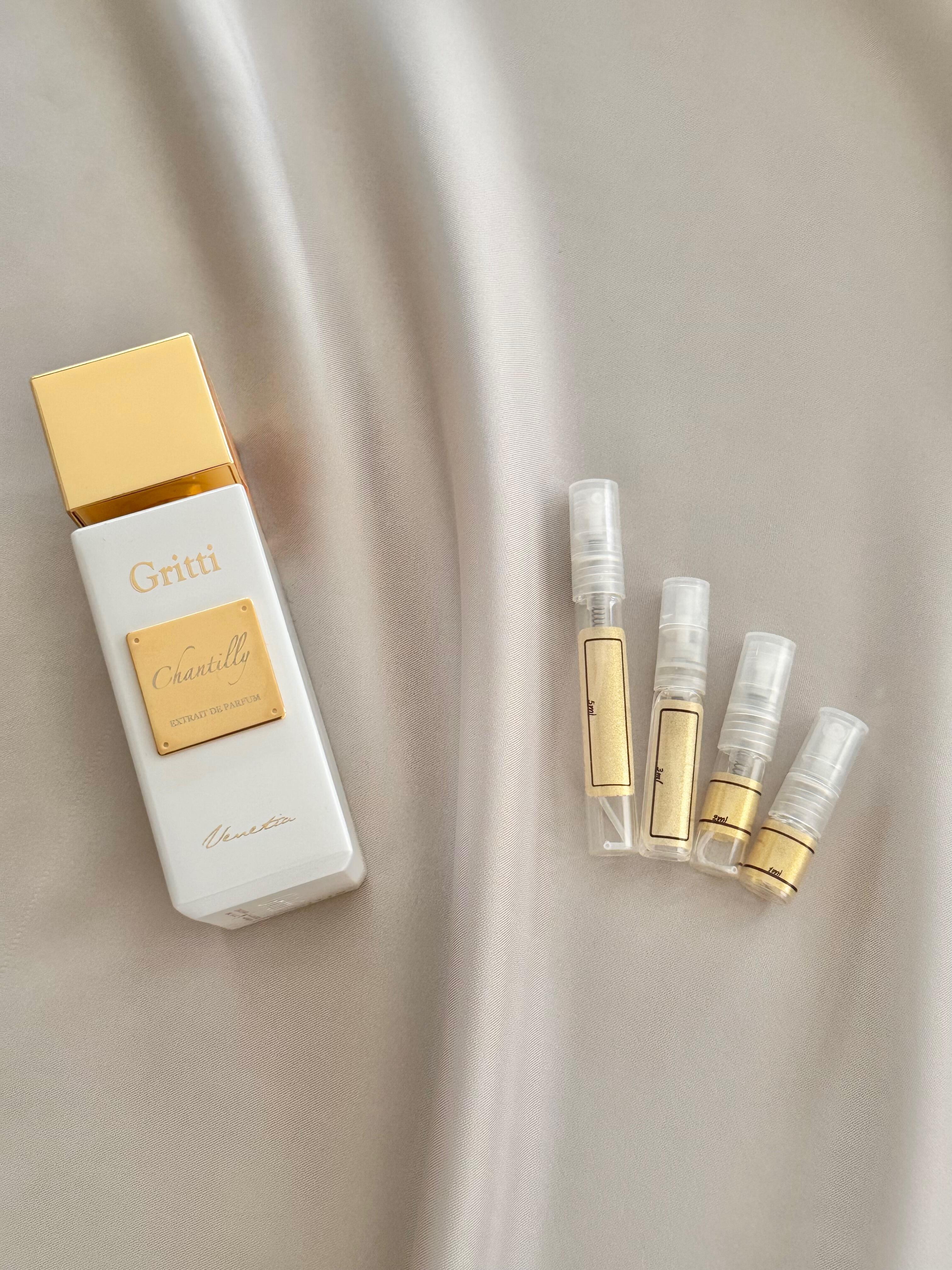 Gritti Chantilly Extrait with sample bottles