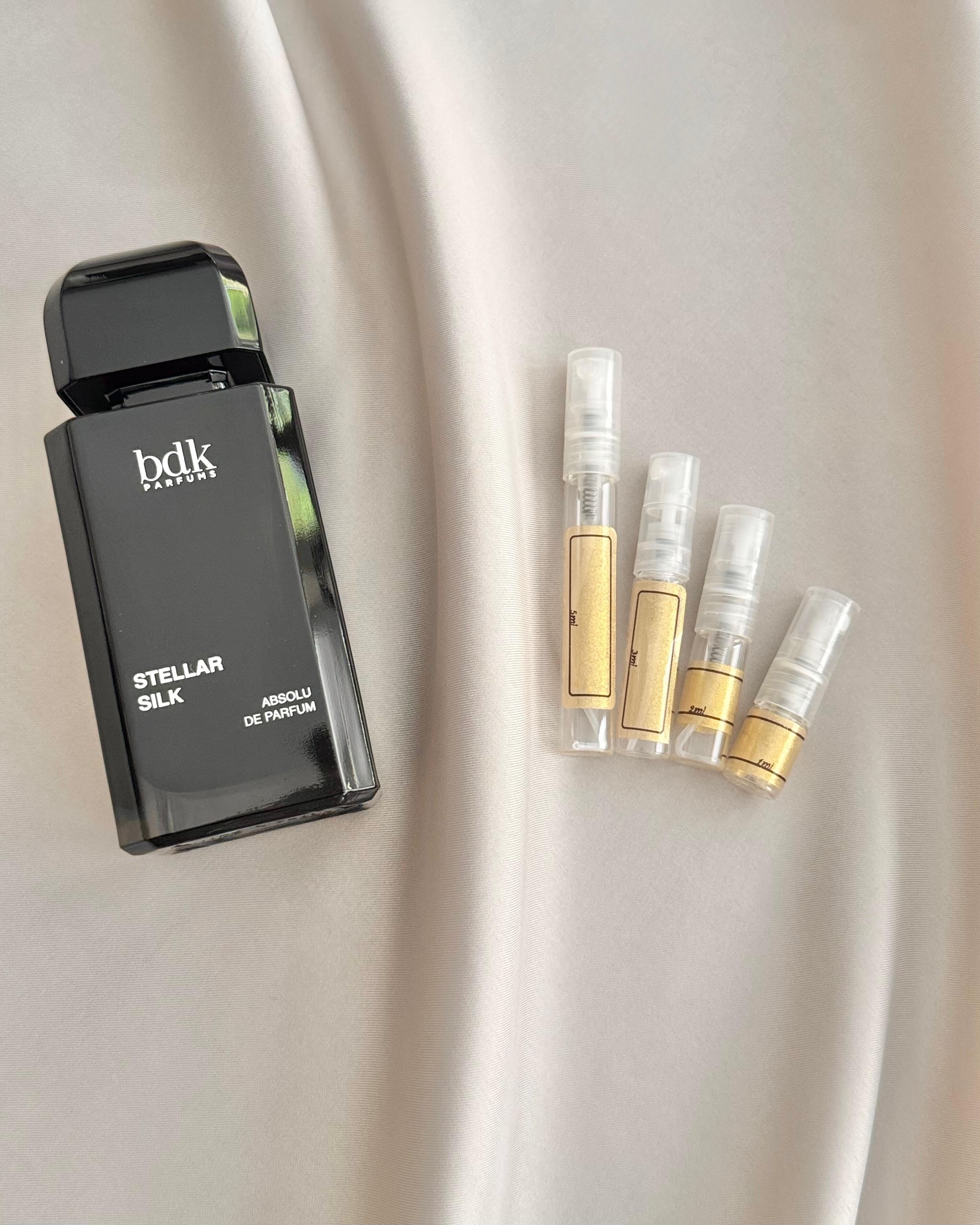 BDK Parfums Stellar Silk with sample bottles