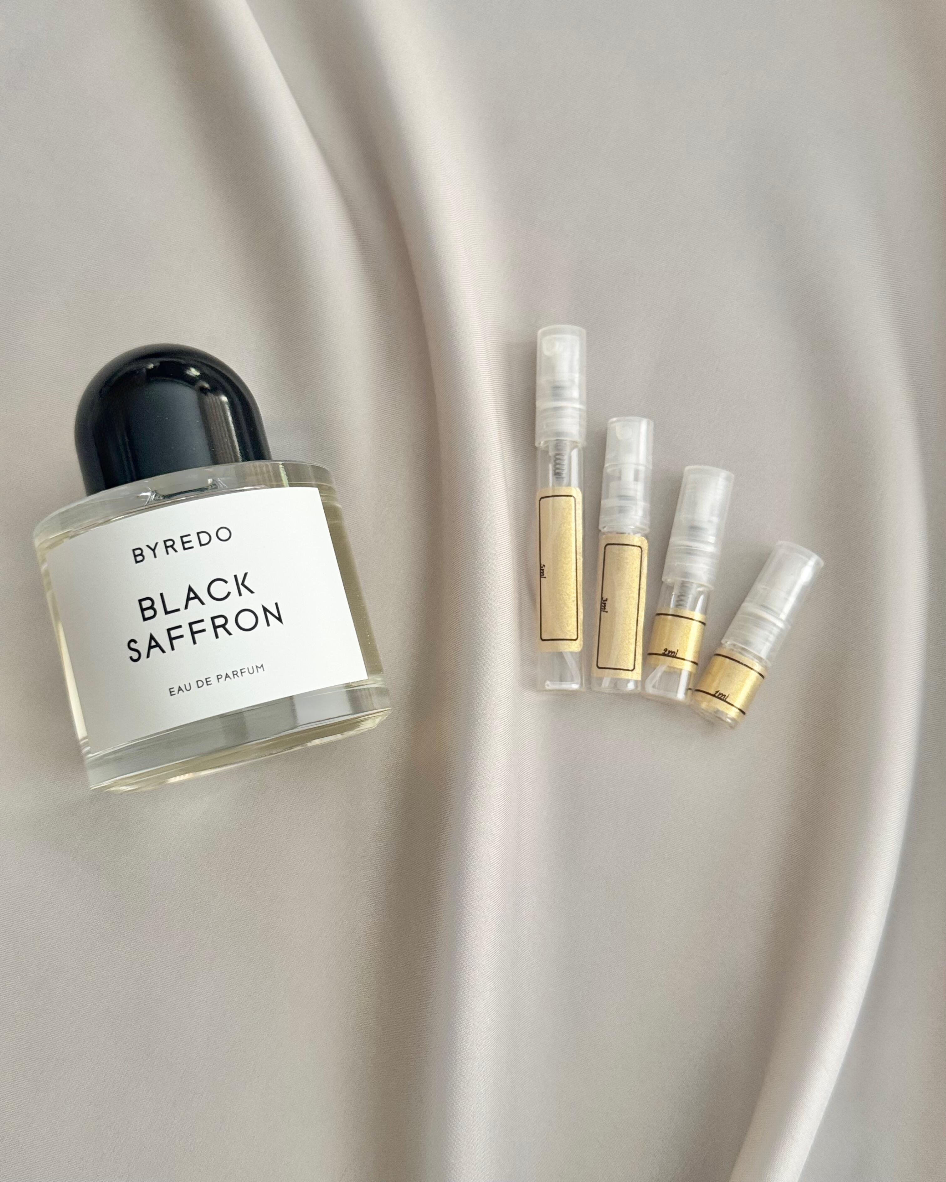 Byredo Black Saffron with sample bottles