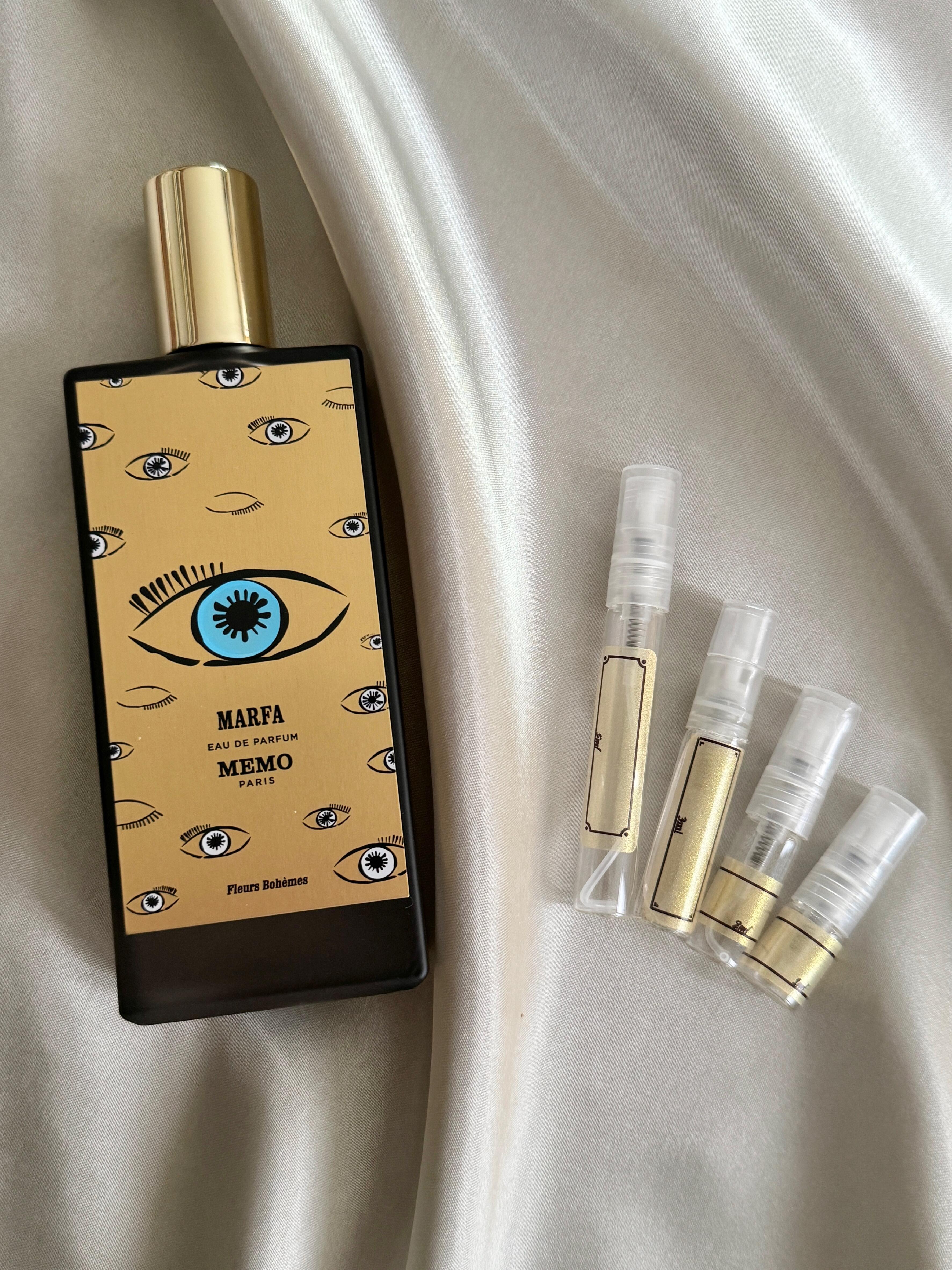 Memo Paris Marfa perfume with sample bottles