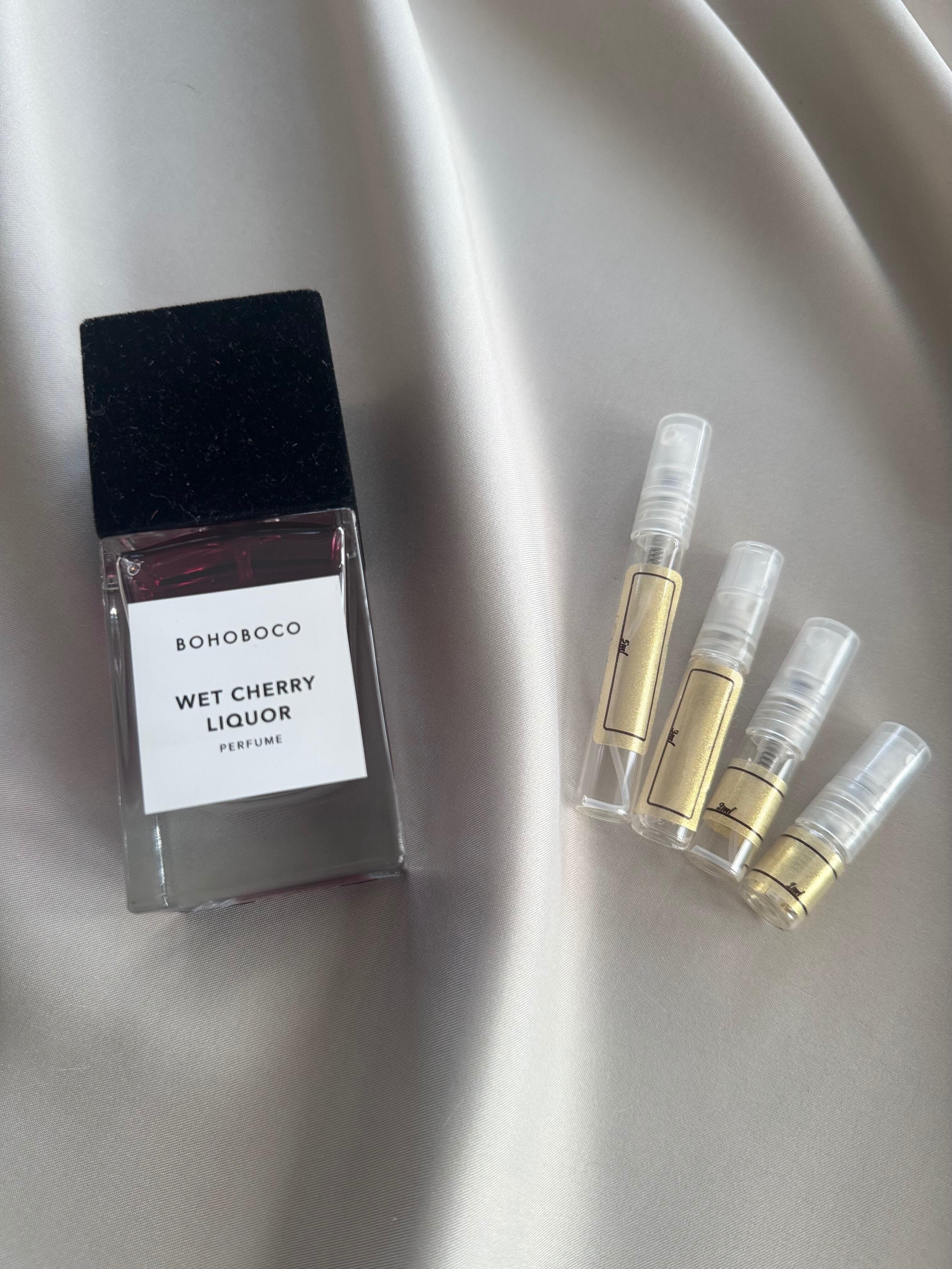 Bohoboco wet cherry liquor perfume with sample bottles