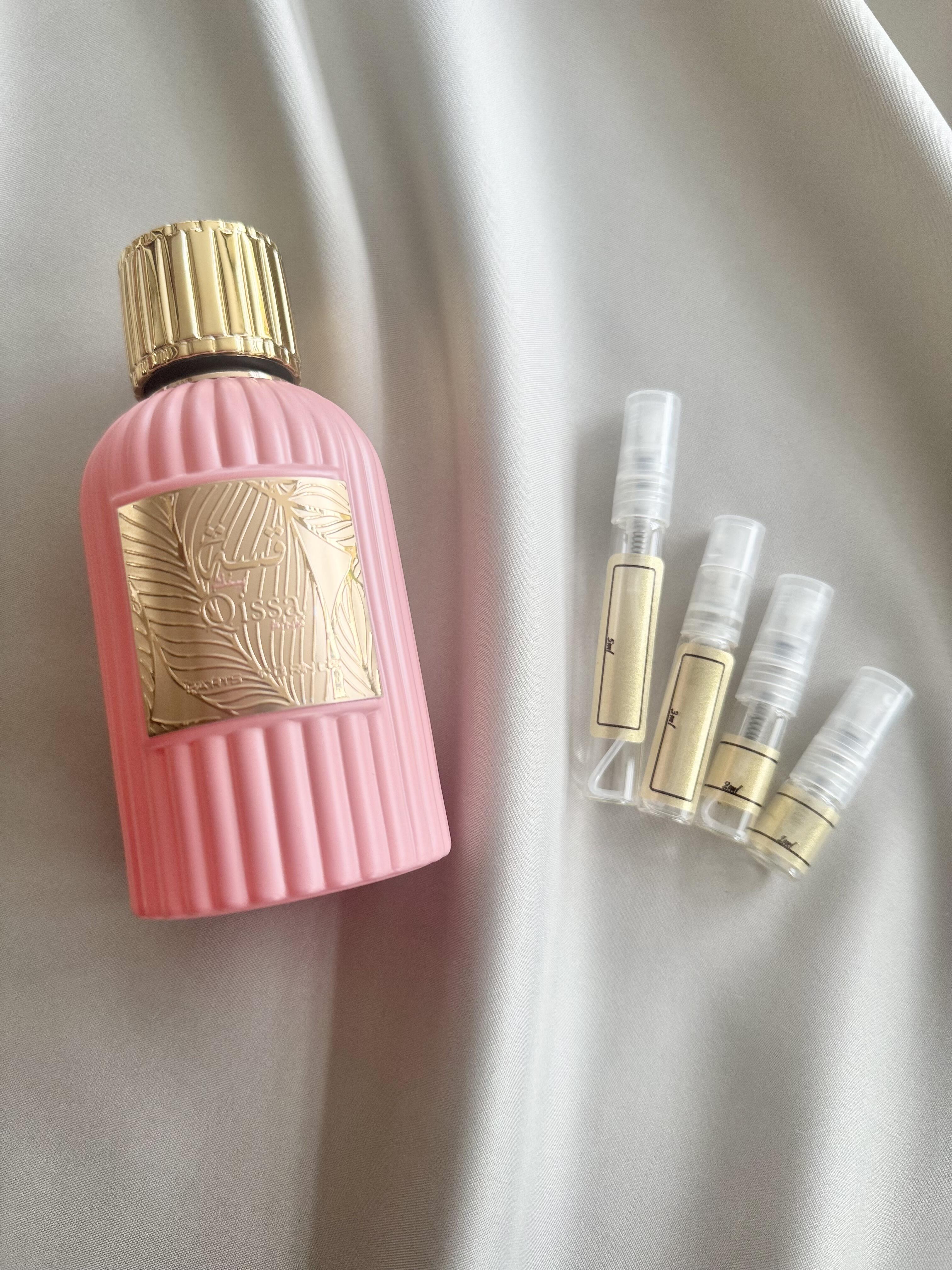 Paris Corner Qissa Pink with sample bottles