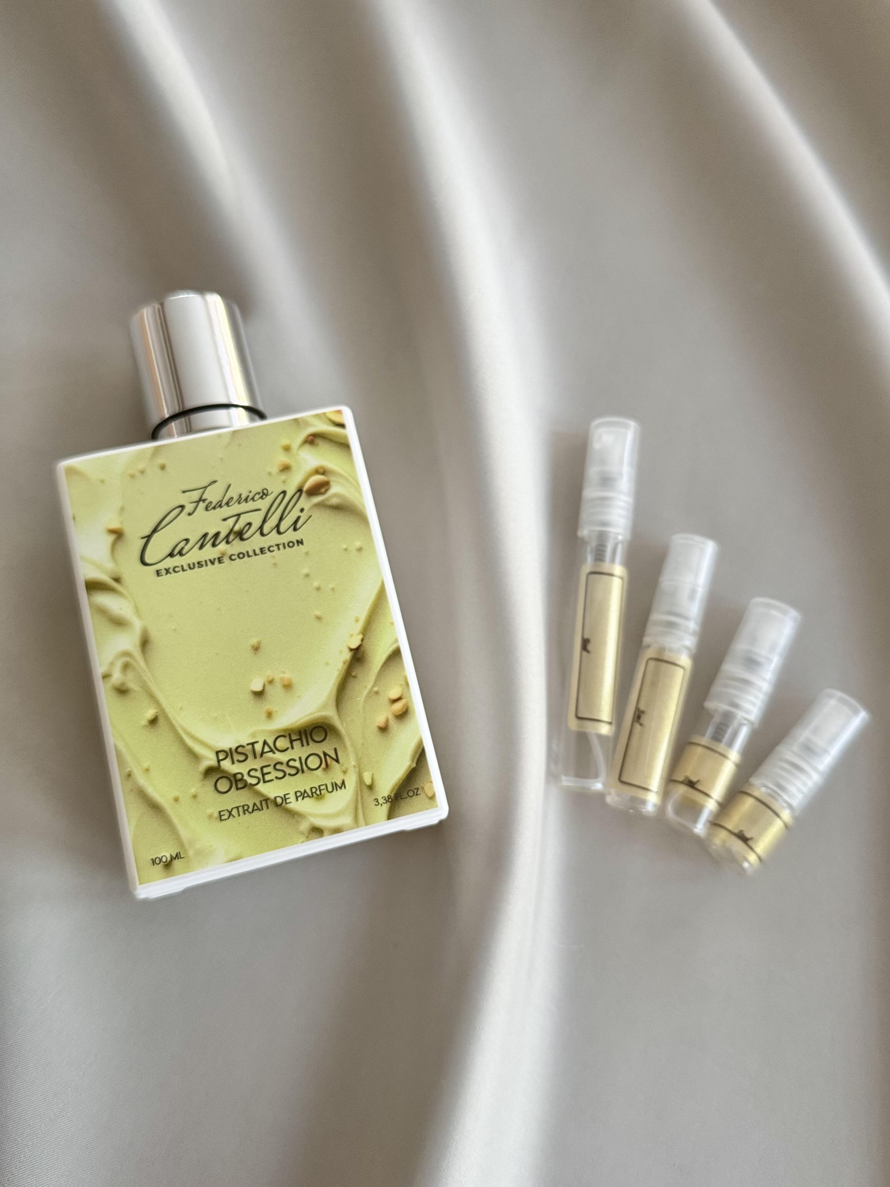 `Frederico Cantelli Pistachio Obsession with sample bottles